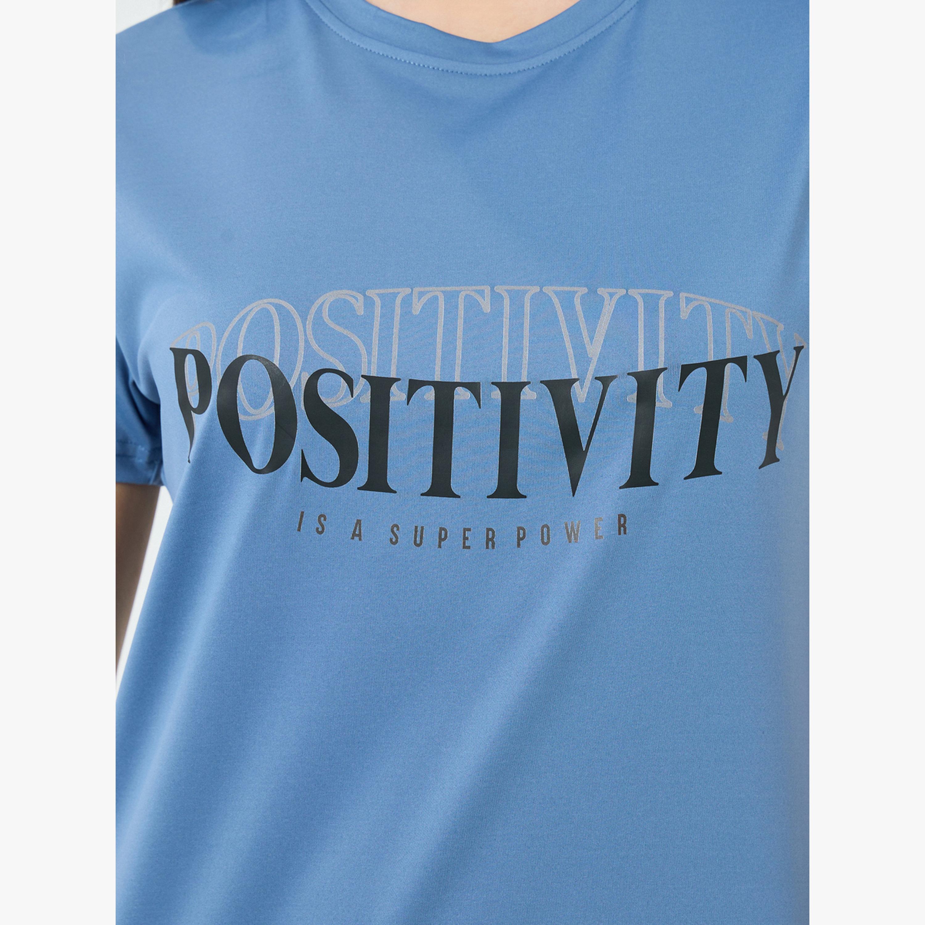 Take Two Blue Slogan Print T-Shirt Dress-women-clothing-nightwear-nighties-image-4