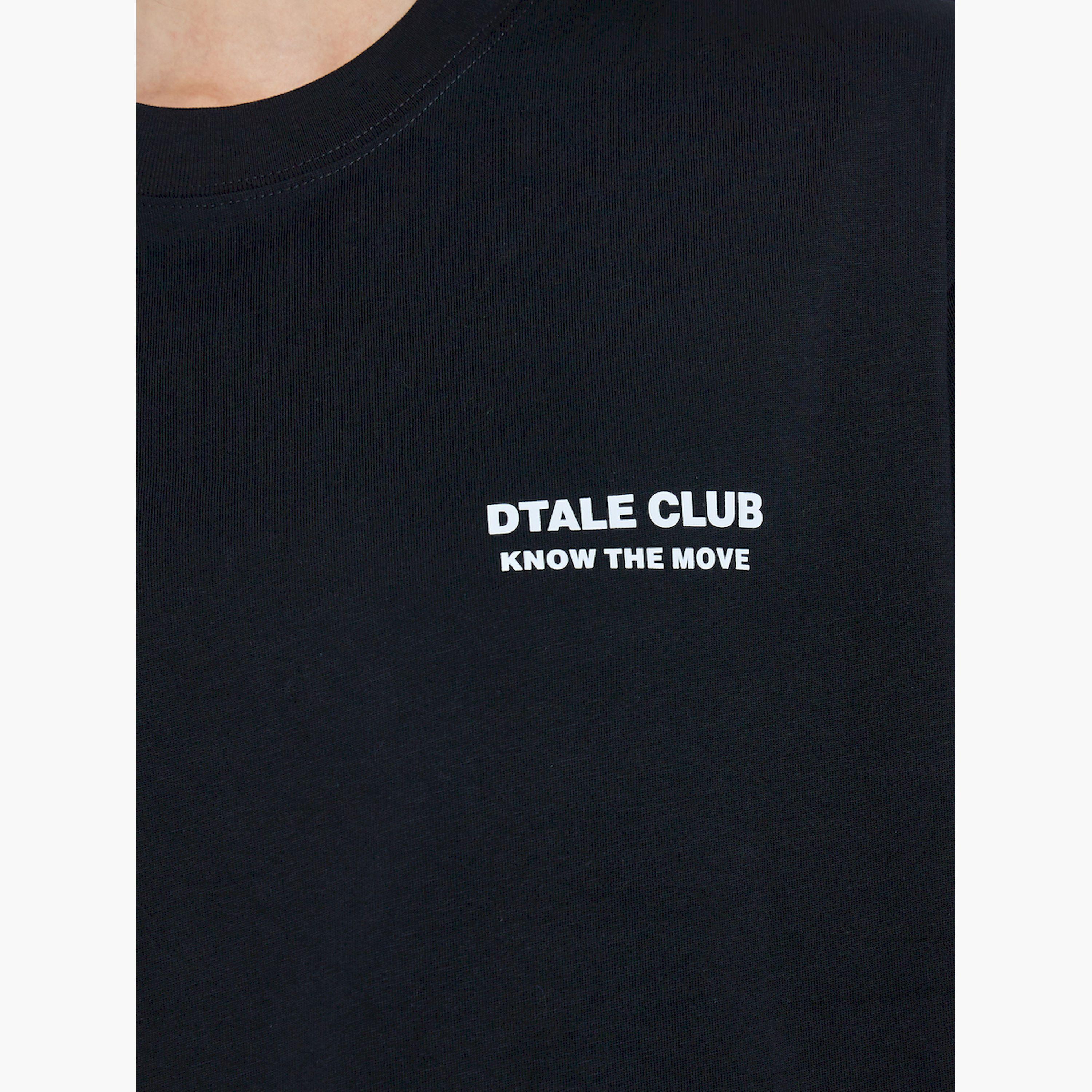تيك تو × ستايلي - تيشيرت قطني أسود فضفاض نقشة نص-women-clothing-tshirts-image-5