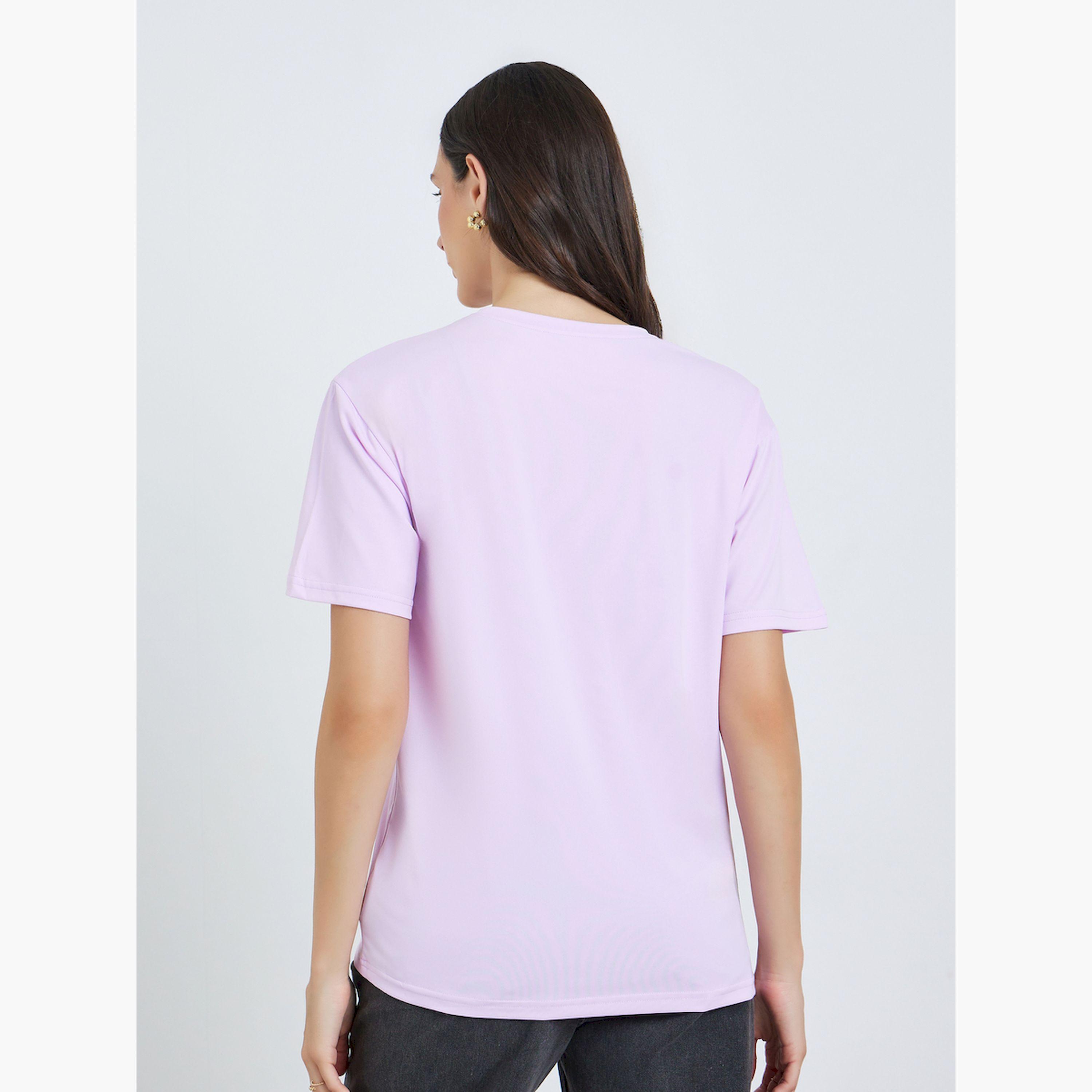 تيك تو × ستايلي - تيشيرت نقشة زهور بنفسجية-women-clothing-tshirts-image-5