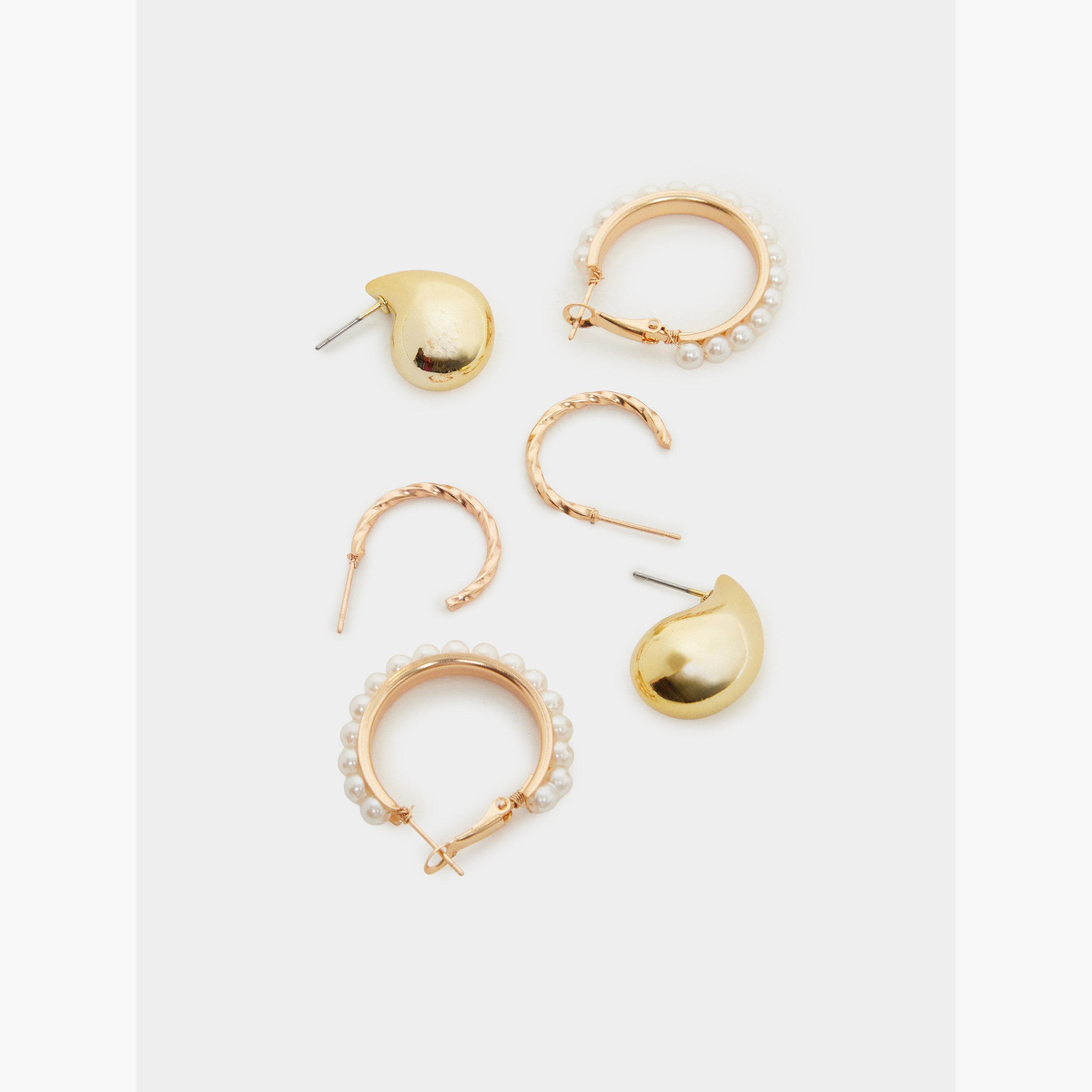 مجموعة من 9 أقراط حلقية ذهبية-women-watchesandjewellery-jewellery-earrings-image-3