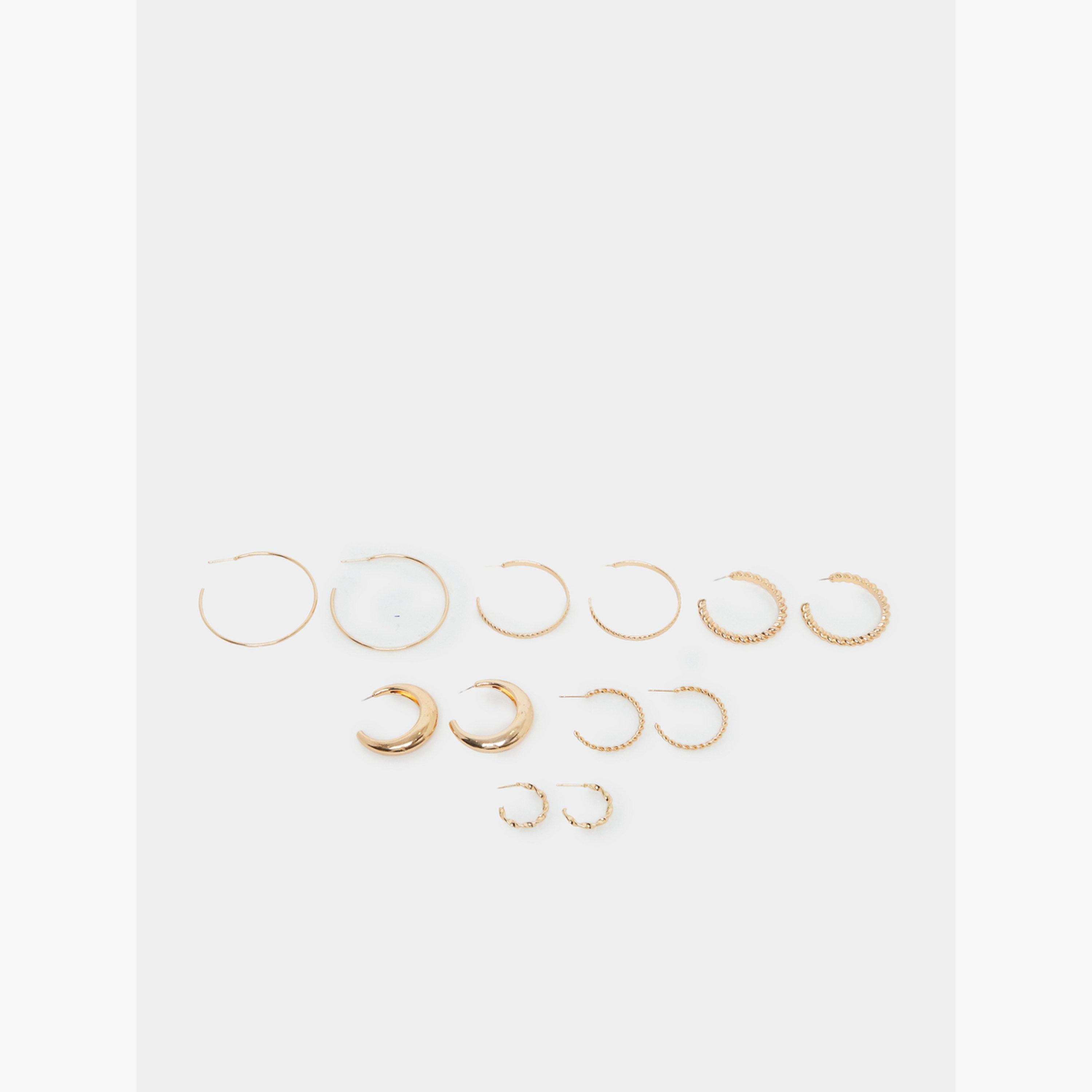 عبوة من 6 قطع أقراط حلقية-women-watchesandjewellery-jewellery-earrings-image-1