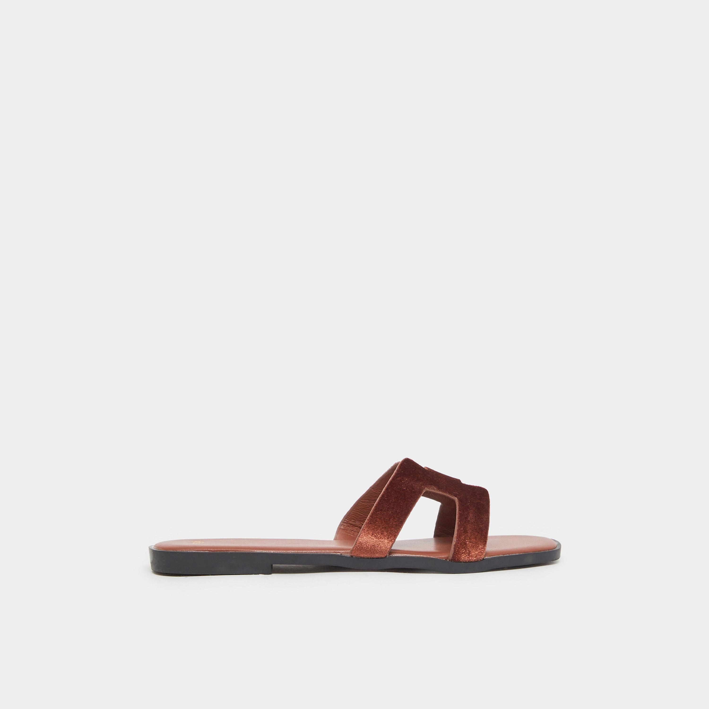 Styli Brown Flat Sandals-women-shoes-sandals-flats-image-2