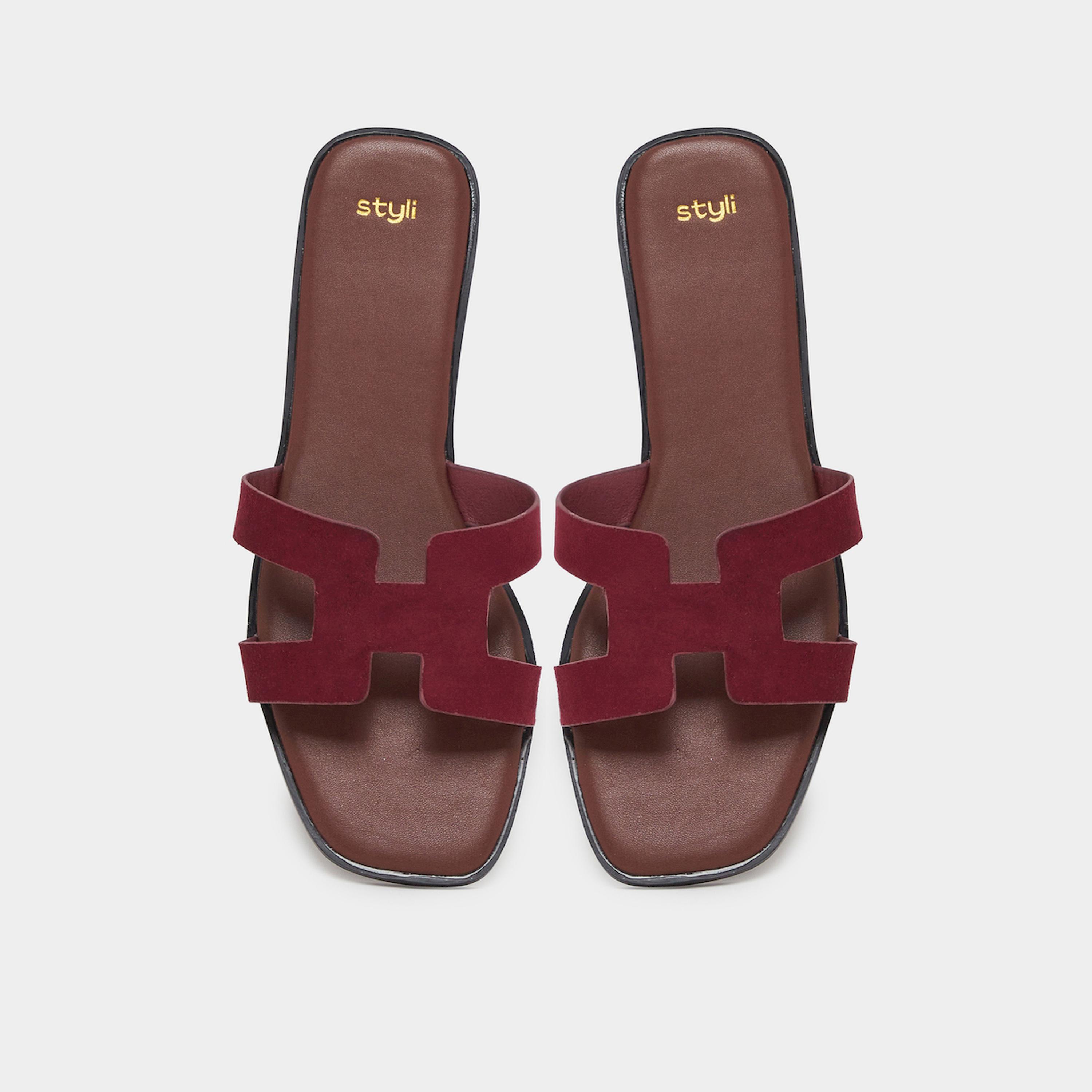صندل مسطح نبيذي-women-shoes-sandals-flats-image-3