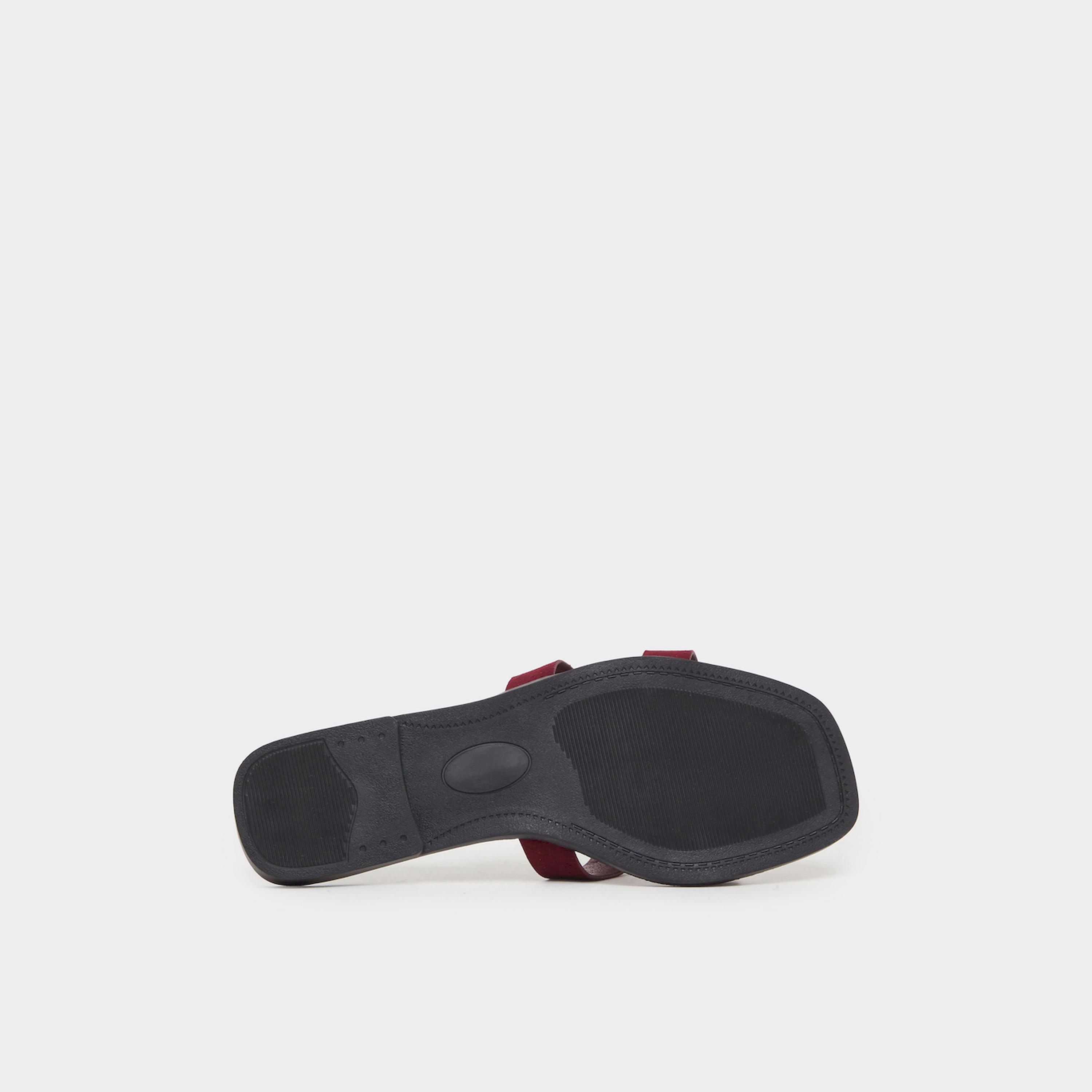 Styli Burgundy Flat Sandals-women-shoes-sandals-flats-image-6