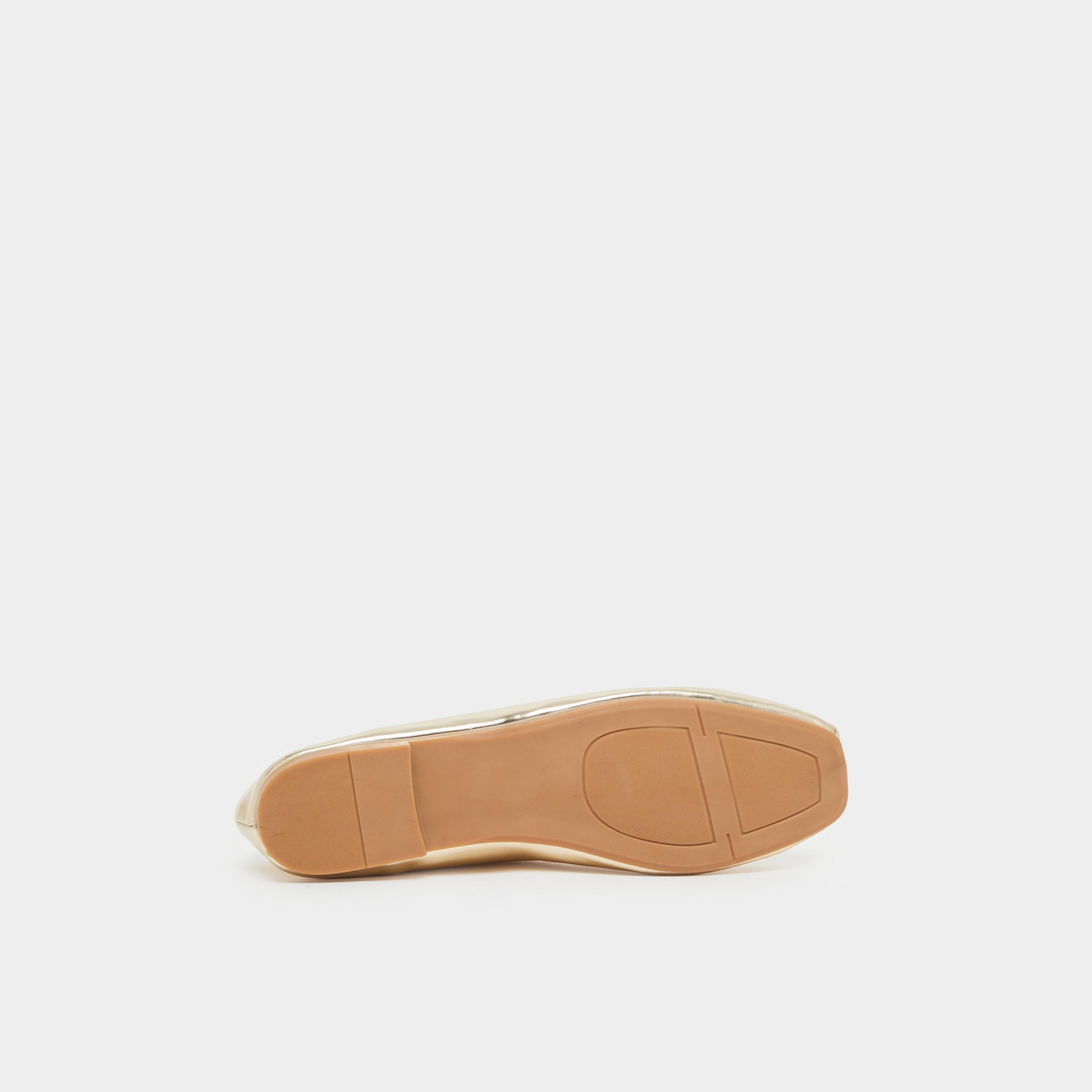 حذاء باليرينا فلات ذهبي بفيونكة-women-shoes-ballerinas-image-6