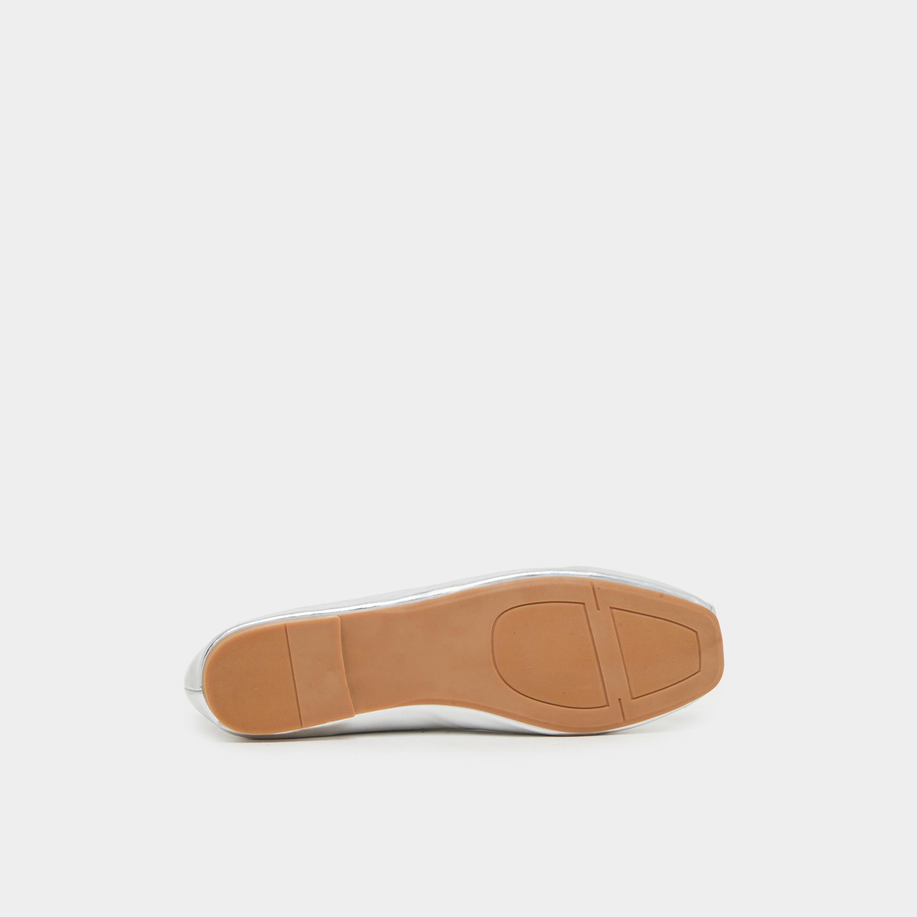 حذاء باليرينا فلات فضي بفيونكة-women-shoes-ballerinas-image-6