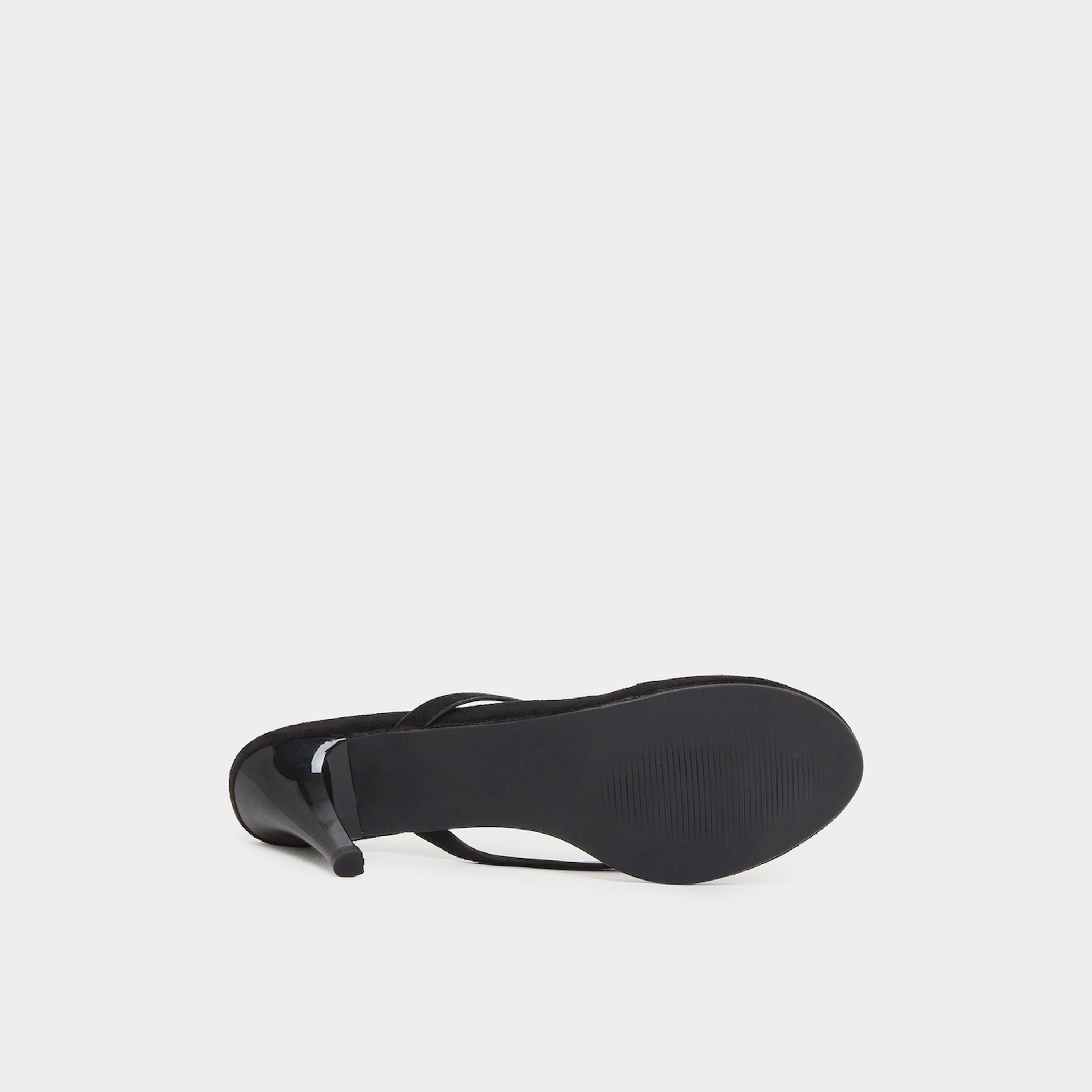 Styli Black Cone Heels Sandals with Gold Detail-women-shoes-heels-image-6