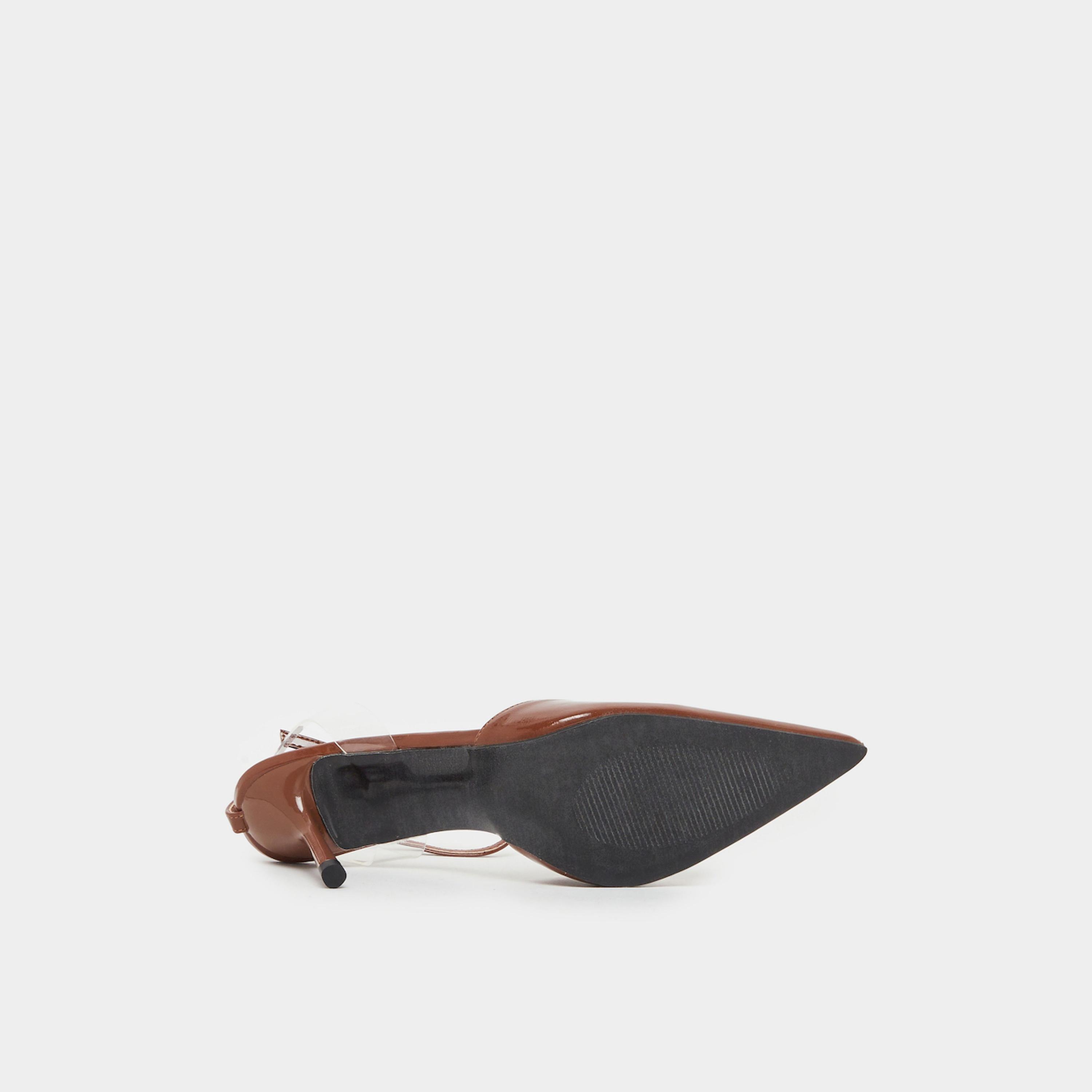 Styli Brown Patent Ankle Strap Pointed-Toe Shoes-women-shoes-heels-image-6