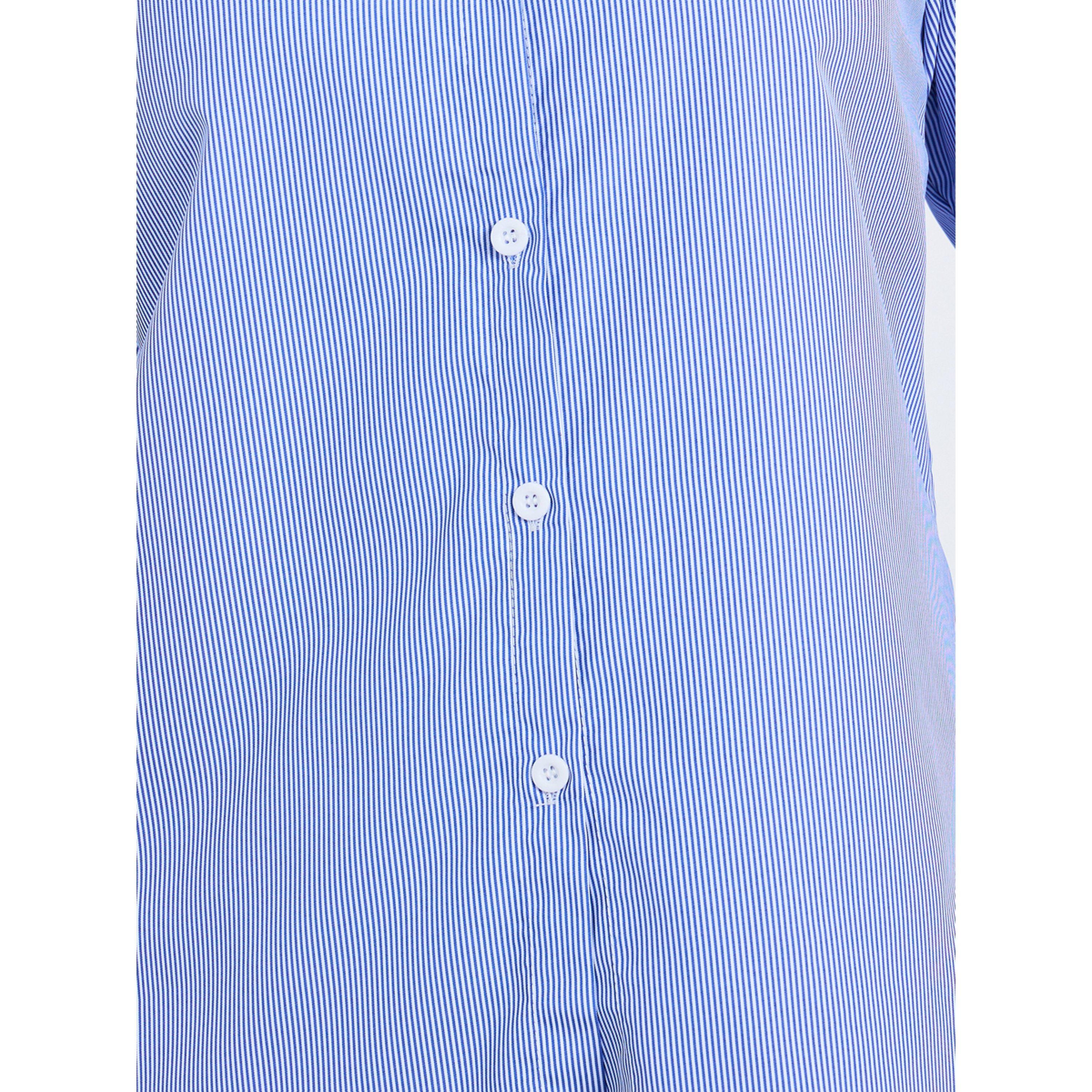 Styli Women Blue Striped Long Sleeve Regula Shirt-women-clothing-shirtsandblouses-shirts-image-4