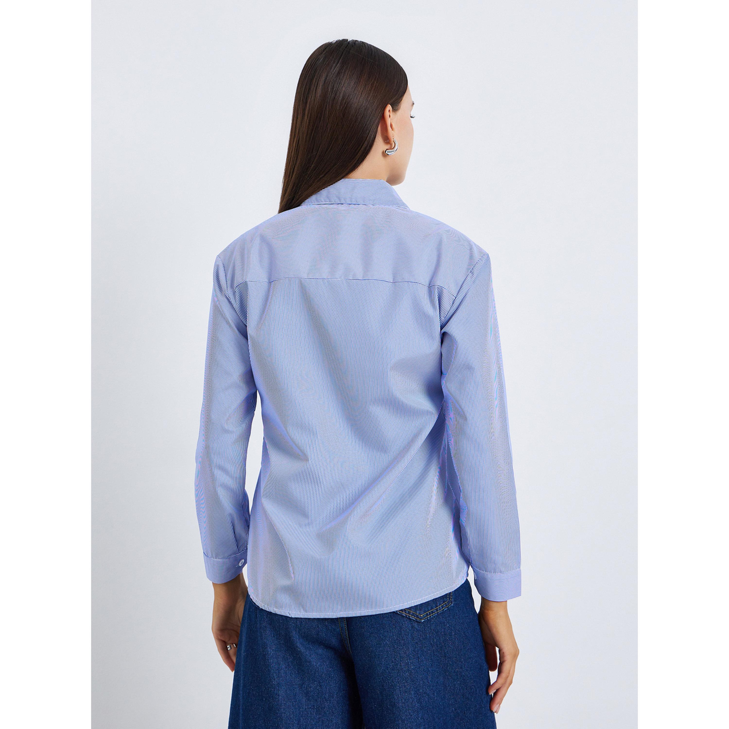 قميص مخطط بأكمام طويلة وقصة عادية-women-clothing-shirtsandblouses-shirts-image-5