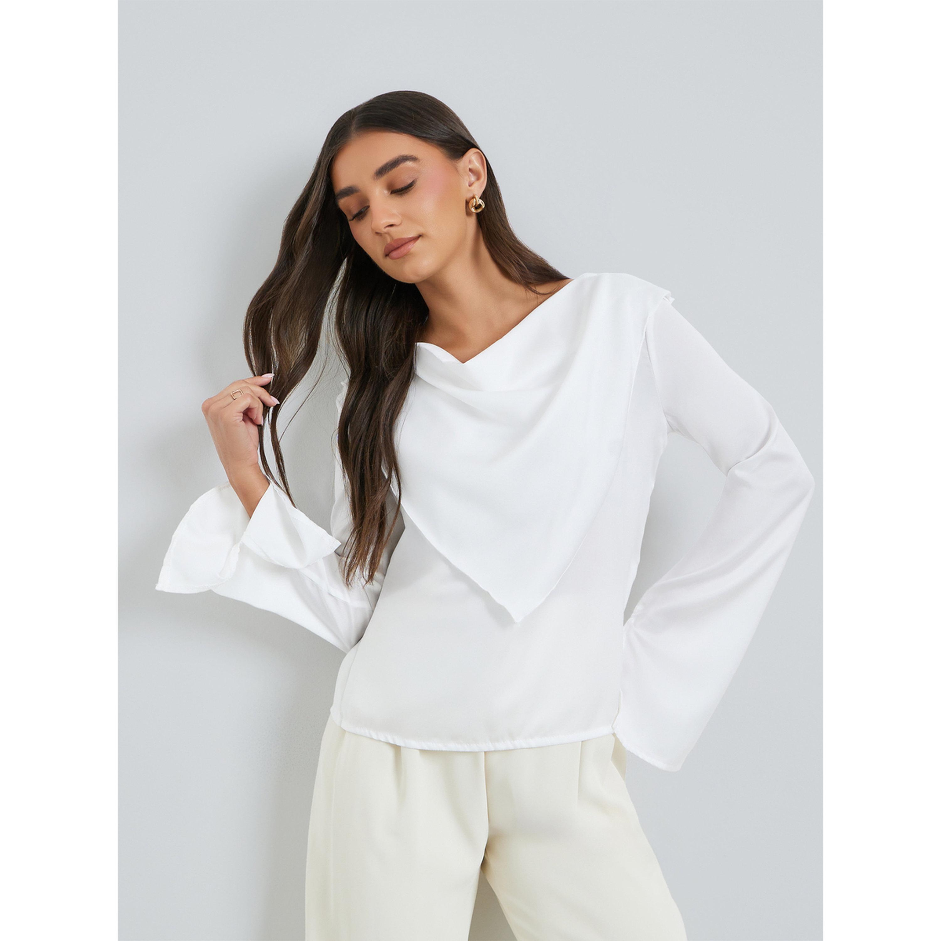 بلوزة نسائية بيضاء بأكمام طويلة-women-clothing-shirtsandblouses-blouses-image-1