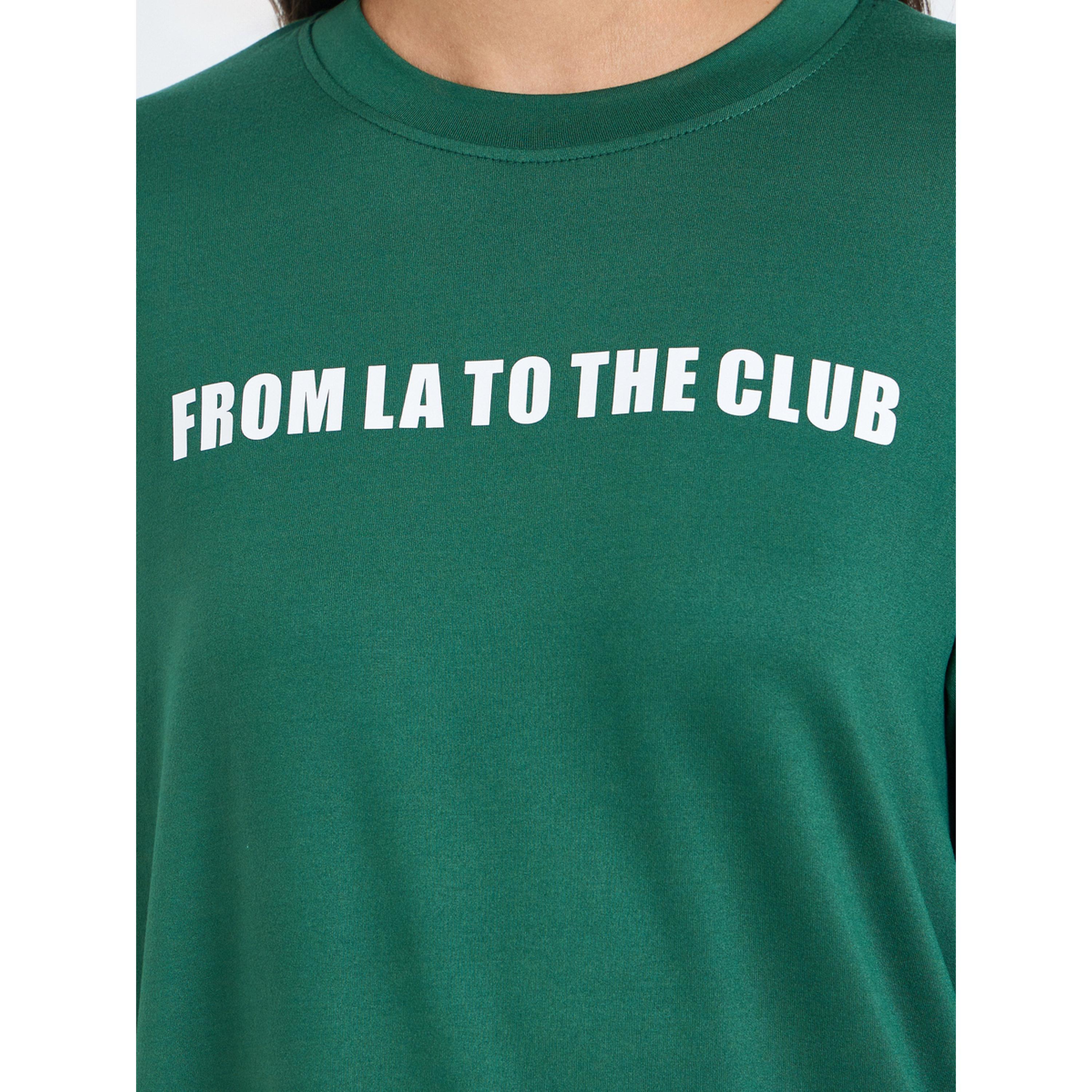 تيشيرت فضفاض بأكمام طويلة وطبعة شعار-women-clothing-tshirts-image-4