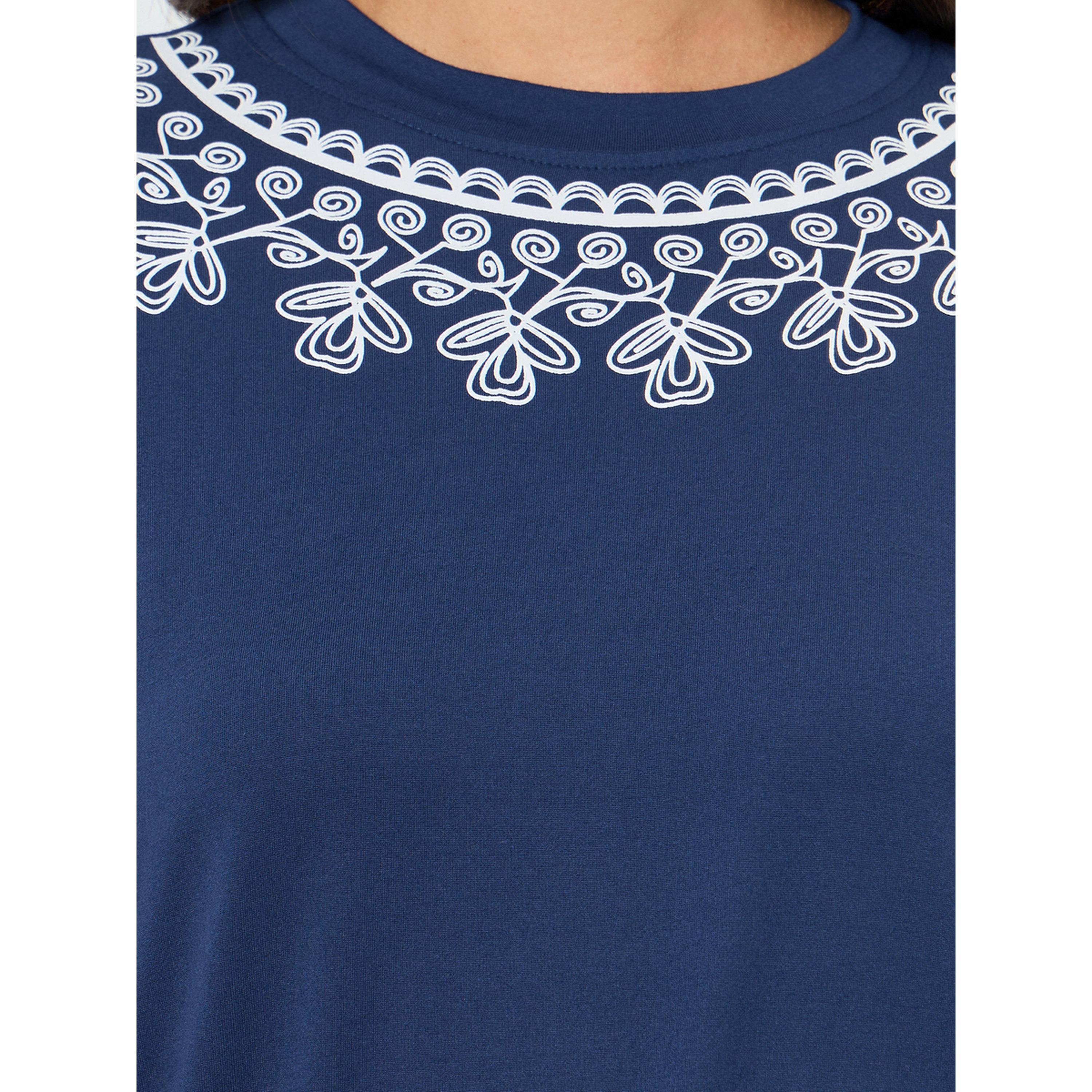 Styli Women Blue Floral Embroidered T-Shirt-women-clothing-tshirts-image-4