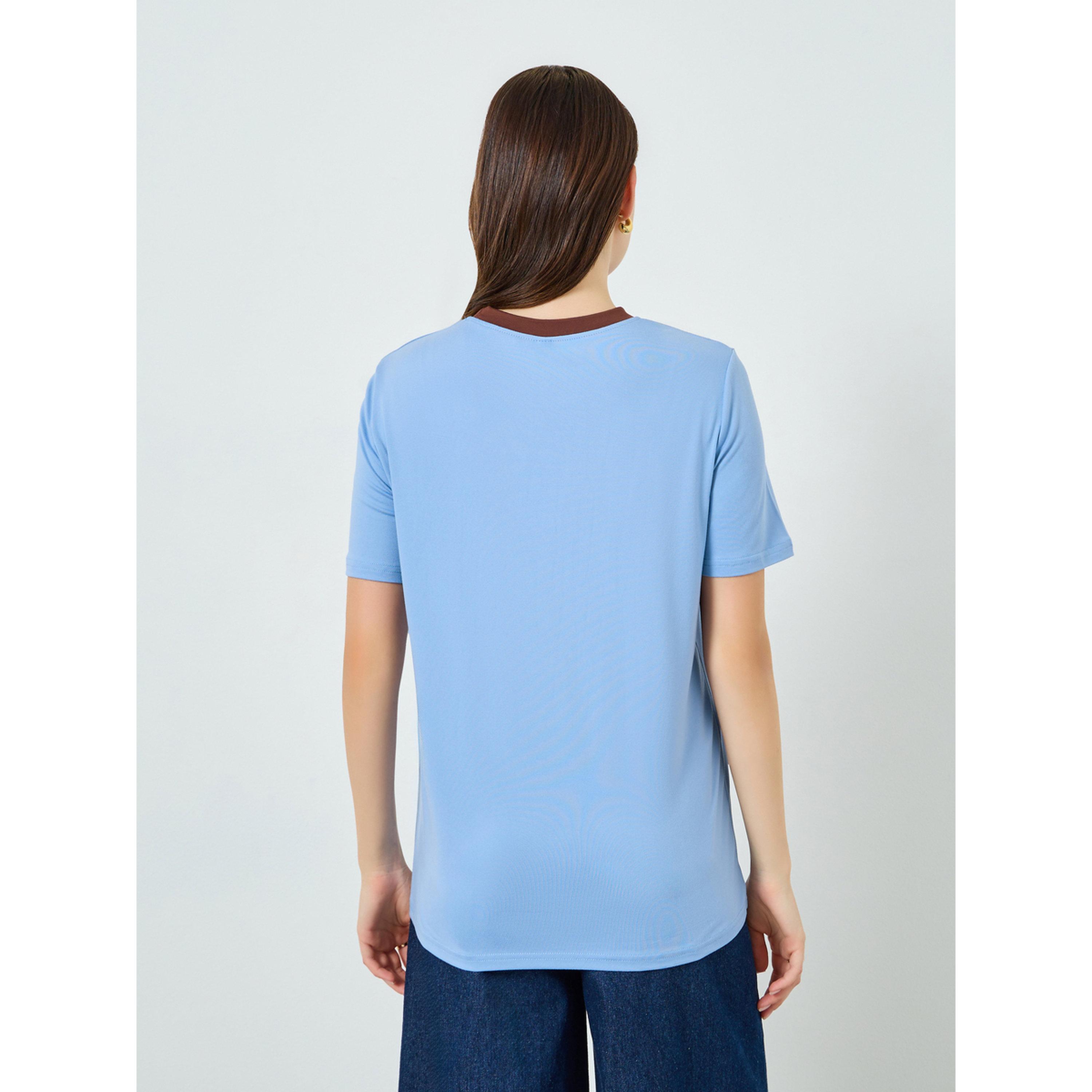 تيشيرت أزرق مطرز بأكمام قصيرة-women-clothing-tshirts-image-5