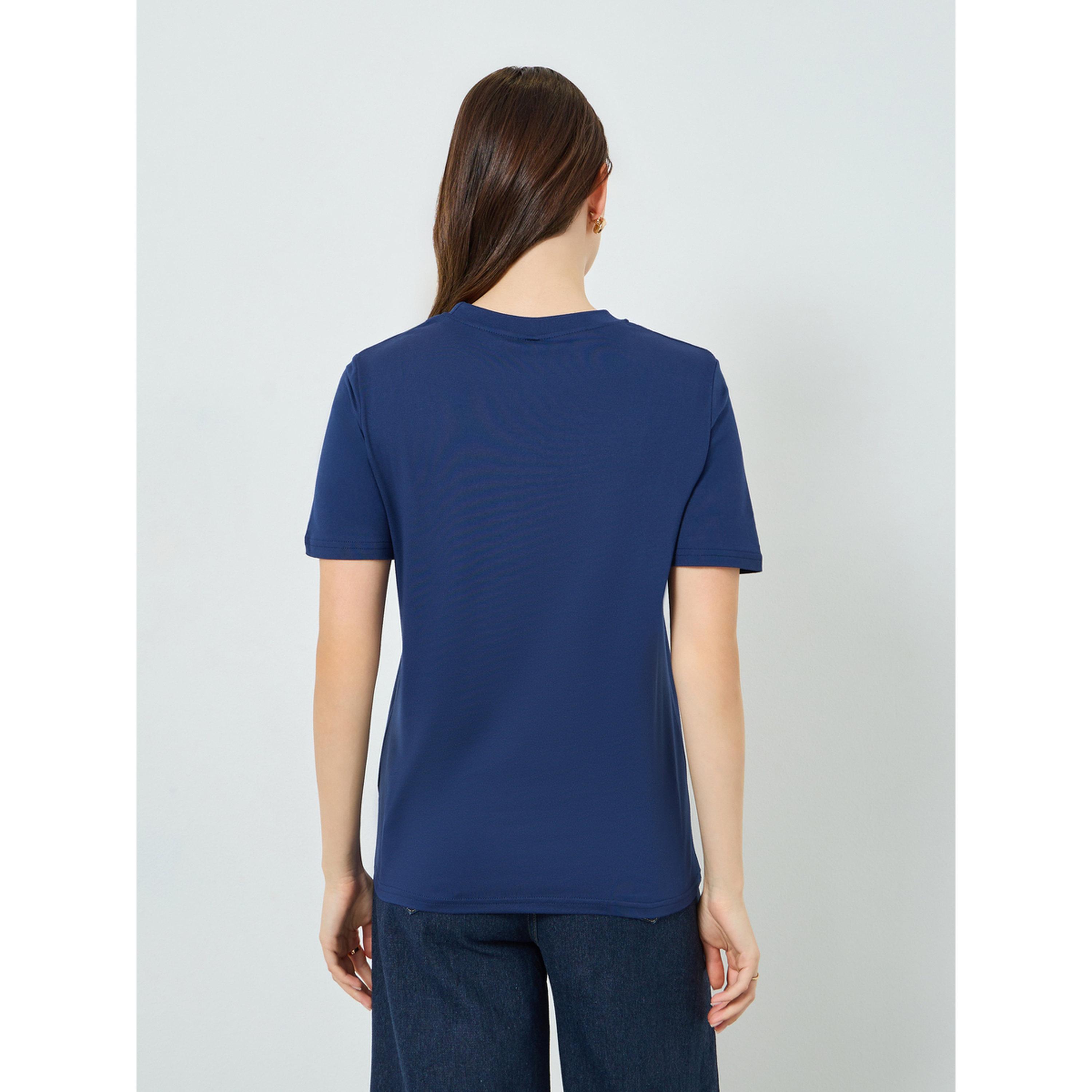 تيشيرت كحلي مطرز-women-clothing-tshirts-image-5