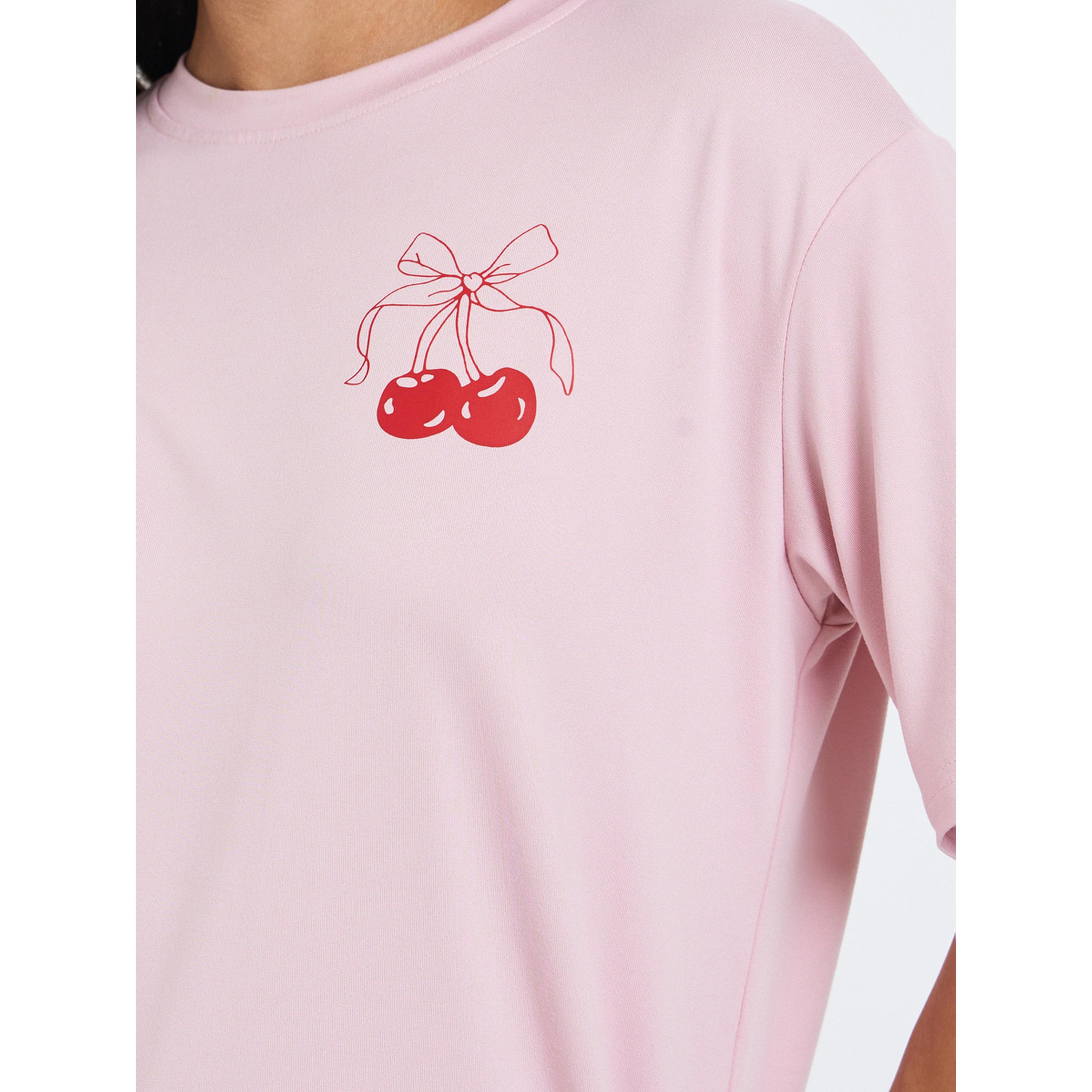 Styli Women Pink Graphic Print T-Shirt-women-clothing-tshirts-image-4