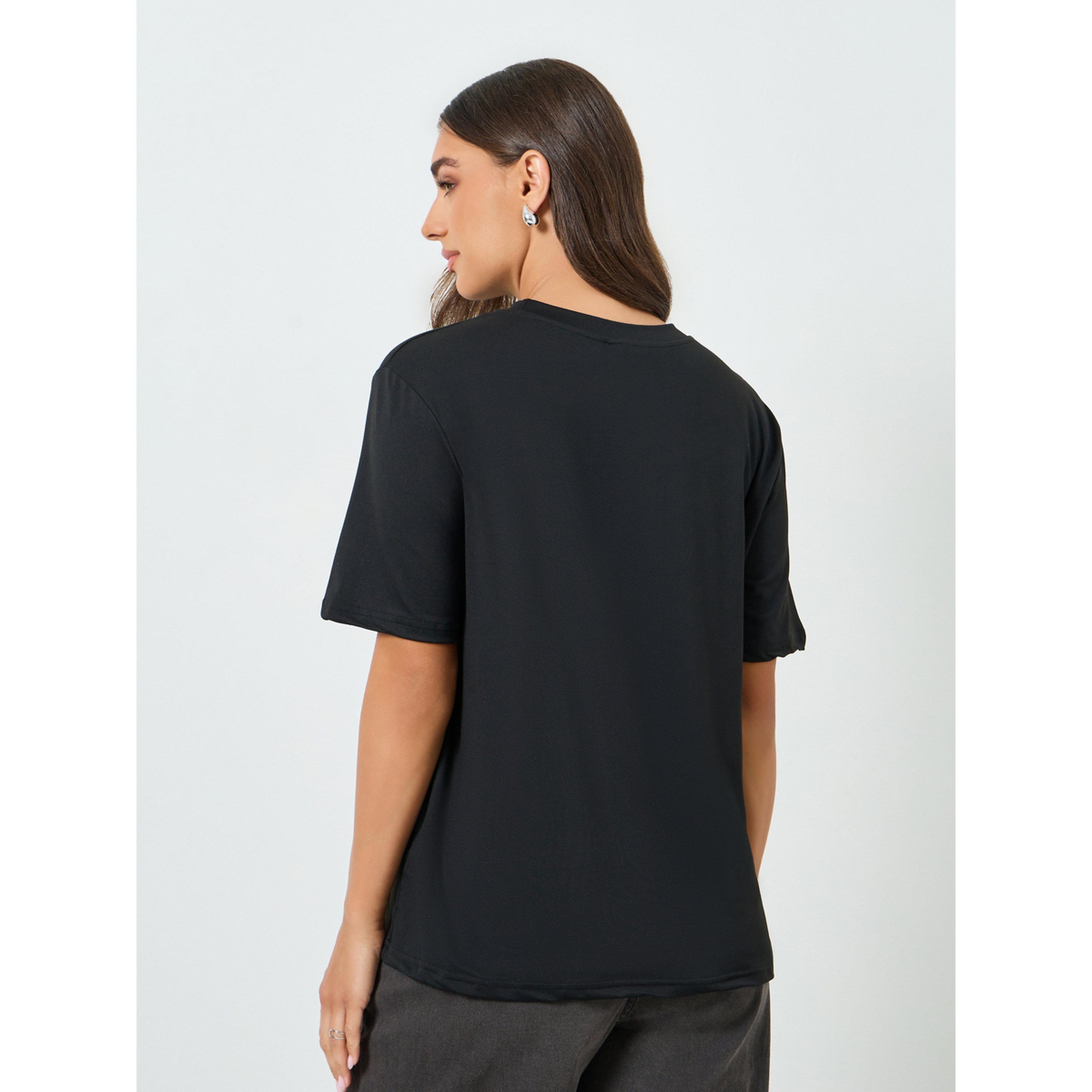 تيشيرت فضفاض بكرستال ووردة-women-clothing-tshirts-image-5