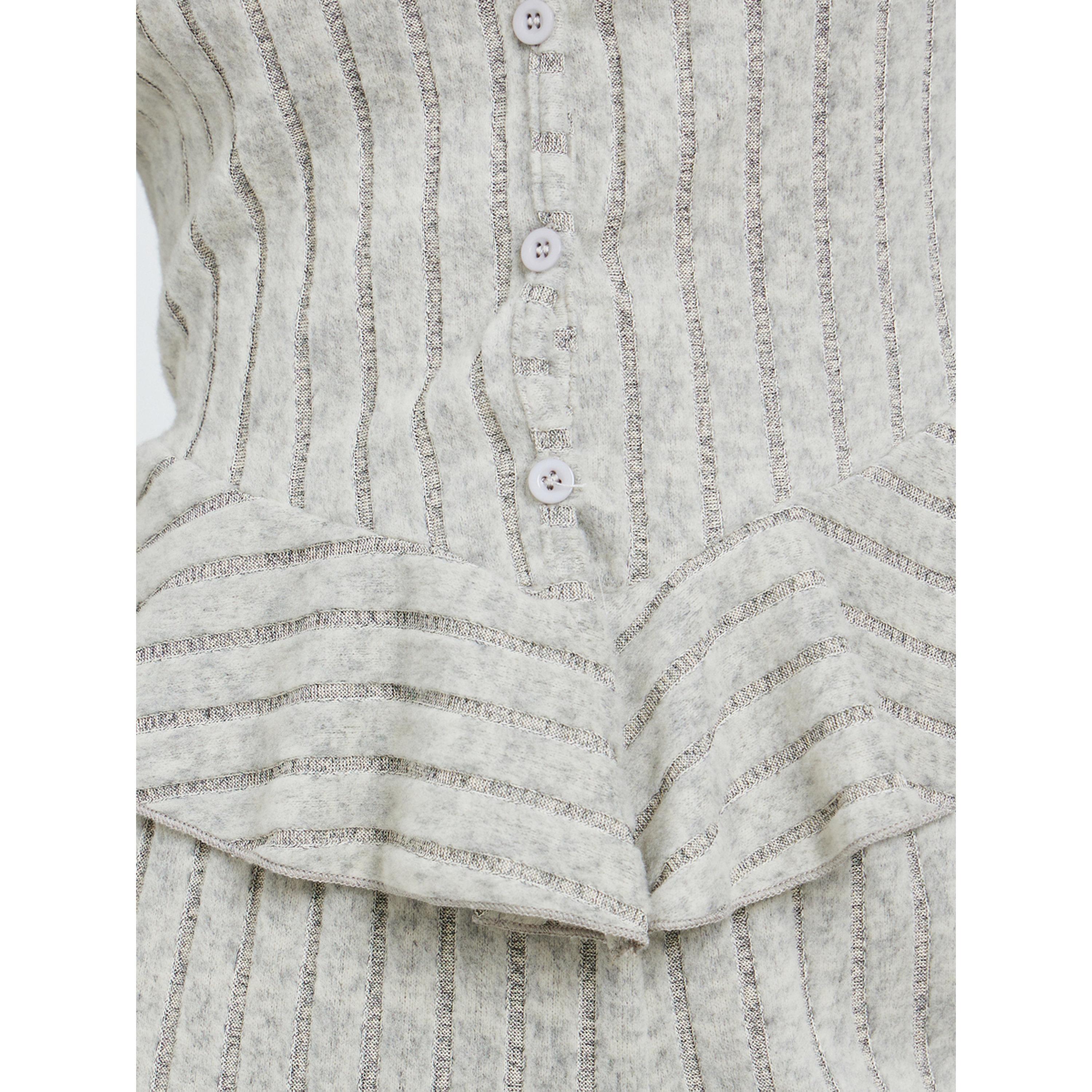 Styli Women Grey Ribbed Knit Top and Pyjama Set-women-clothing-nightwear-pyjamas-longsets-image-3