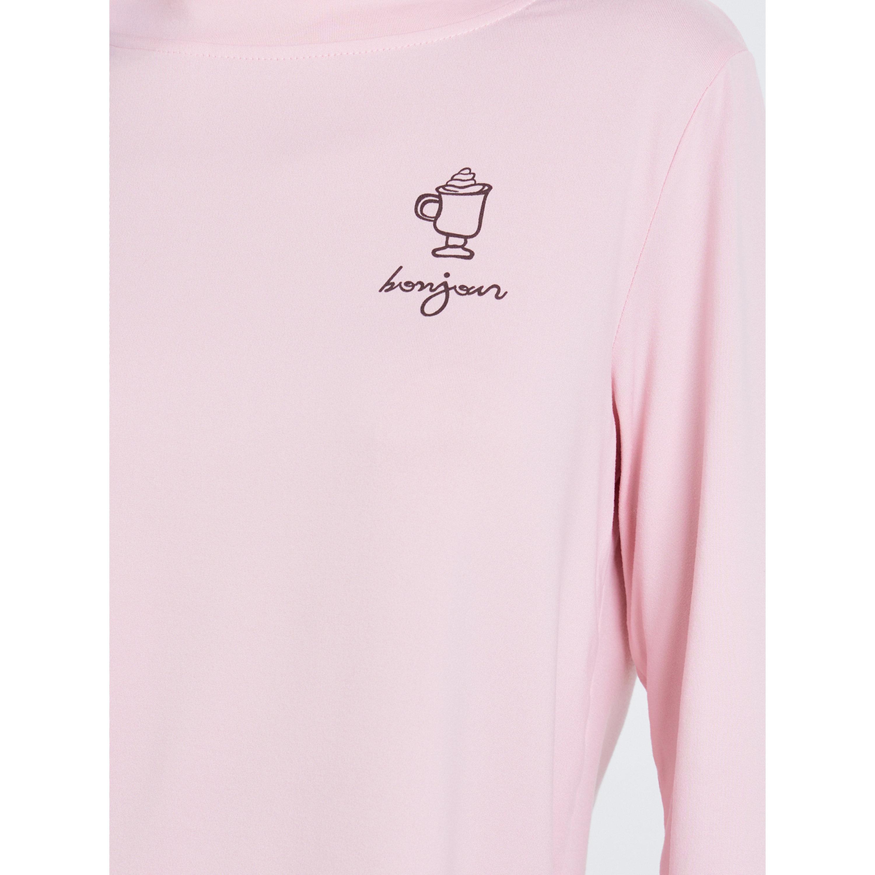 Styli Women Pink Long Sleeve T-Shirt and Striped Pyjama Set-women-clothing-nightwear-pyjamas-longsets-image-5