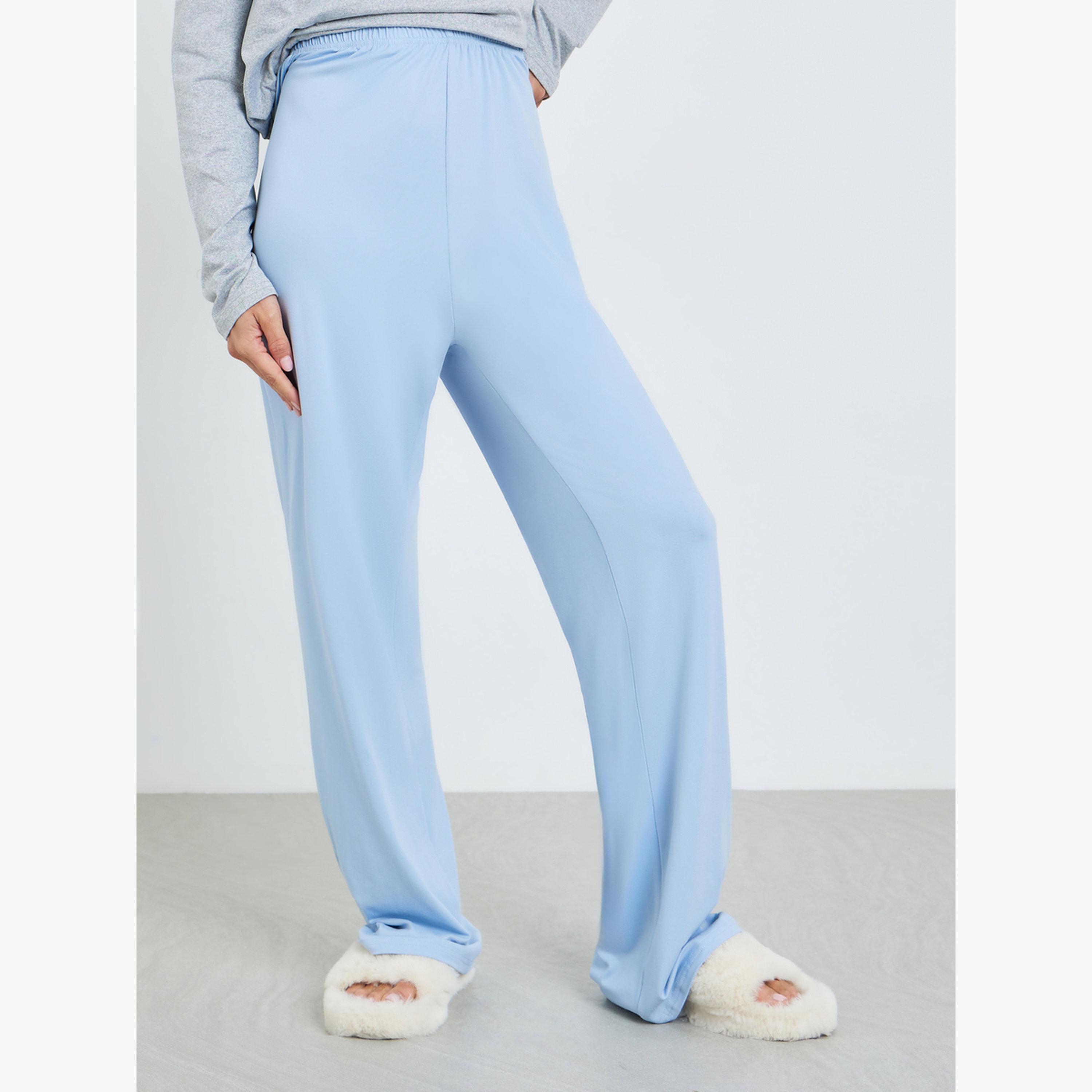 Styli Women Knitted Long Sleeve T-Shirt and Pyjama Set-women-clothing-nightwear-pyjamas-longsets-image-4