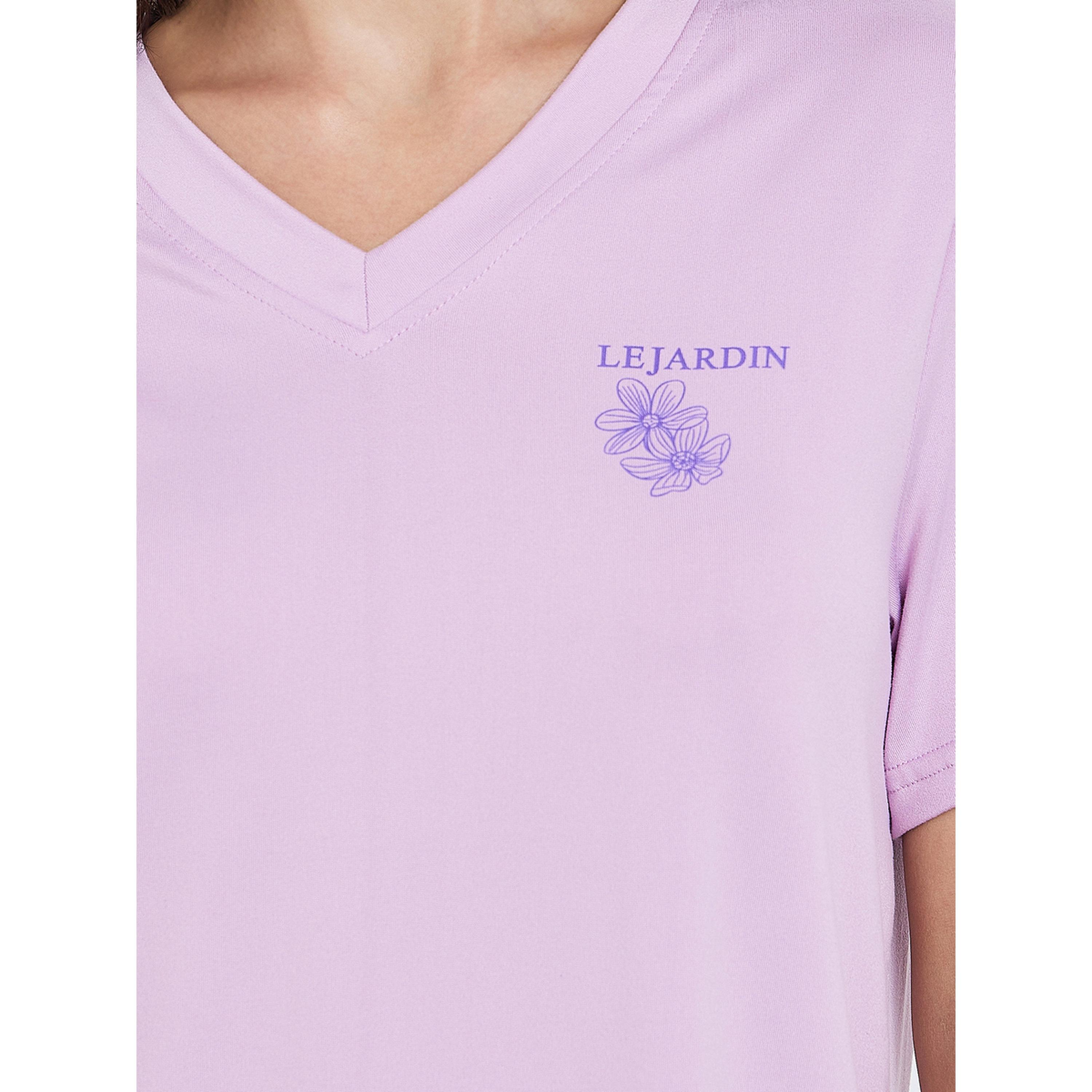طقم بيجاما من بنطال مخطط وتيشيرت سادة للنساء-women-clothing-nightwear-pyjamas-longsets-image-5