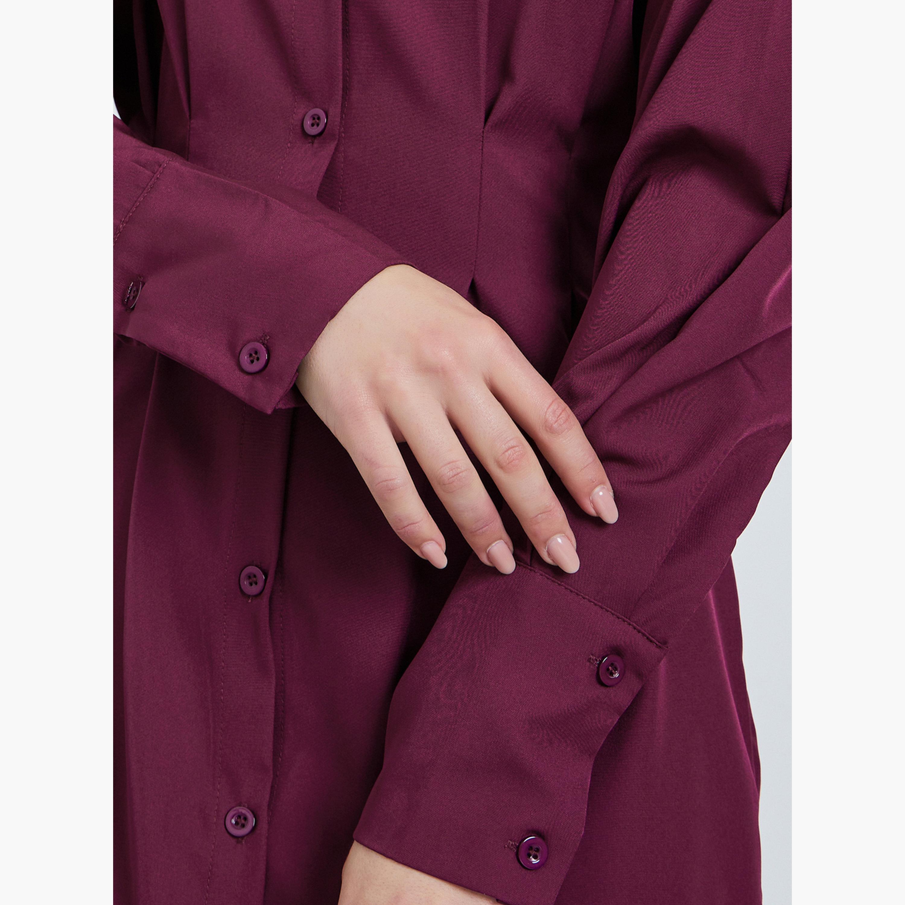بلوزة طويلة مزينة بطيات-women-clothing-shirtsandblouses-blouses-image-3