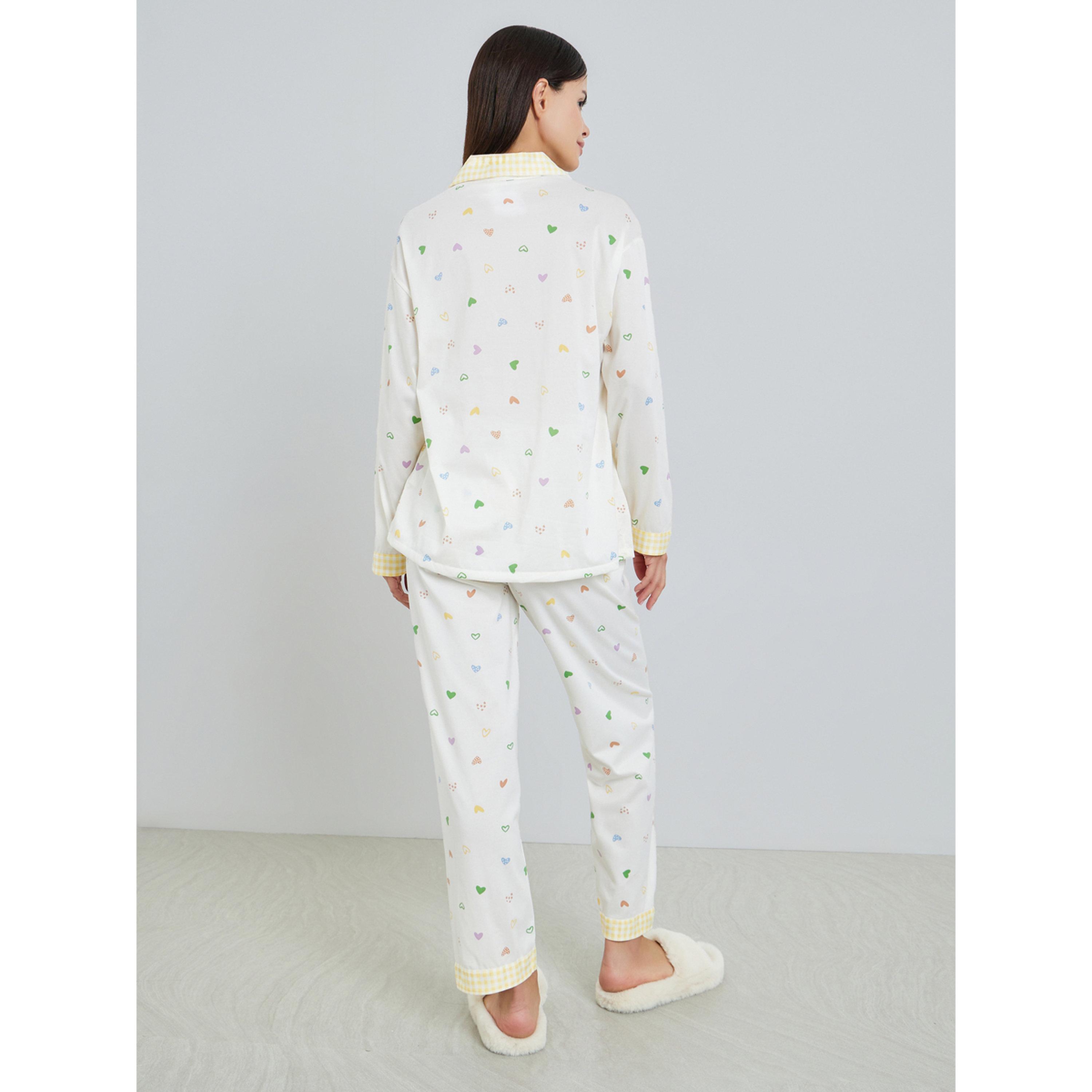 طقم بيجاما من بنطال وبلوزة بطبعة قلب وأكمام طويلة-women-clothing-nightwear-pyjamas-longsets-image-5