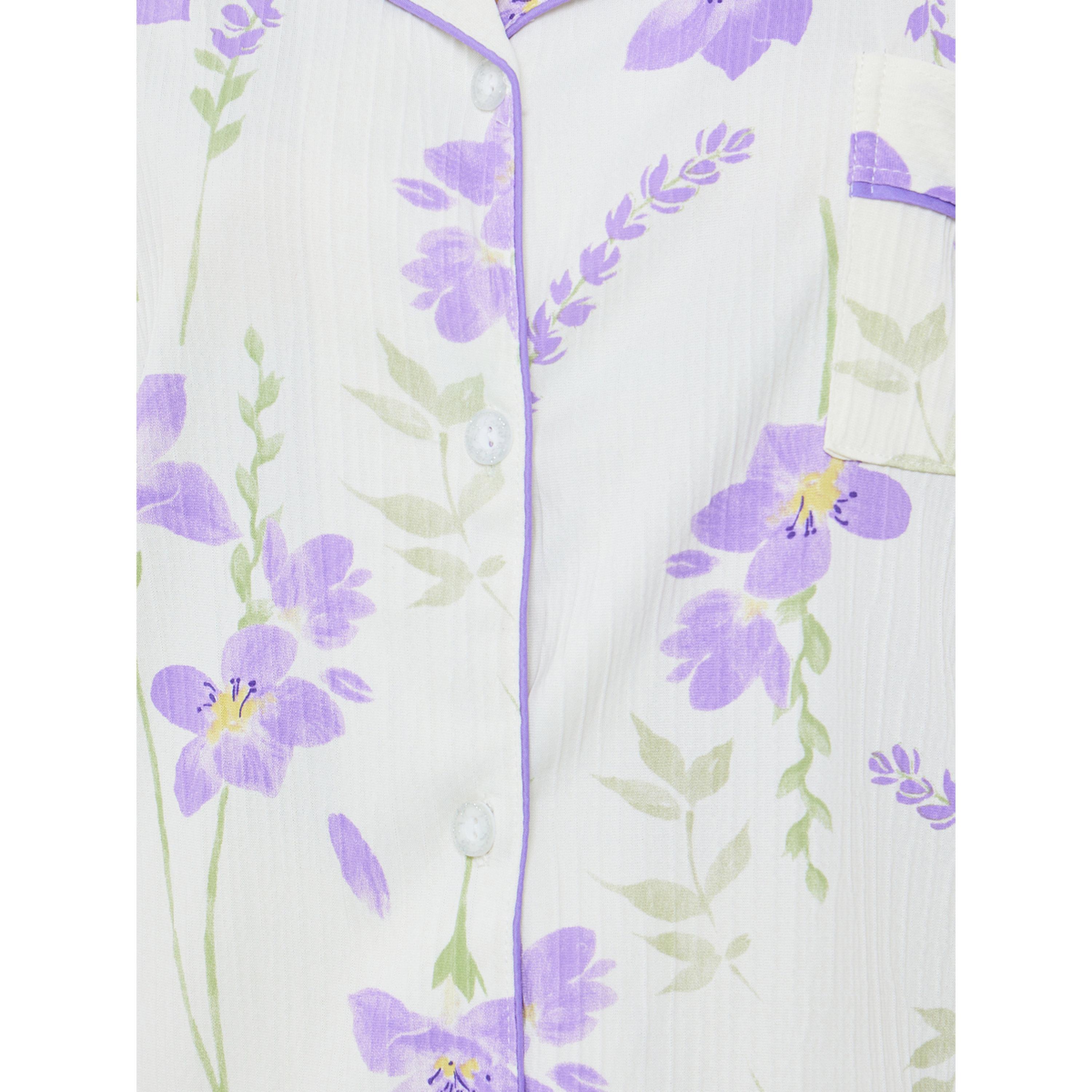 Styli Women Floral Print and Shorts with Pyjama Set-women-clothing-nightwear-pyjamas-longsets-image-4