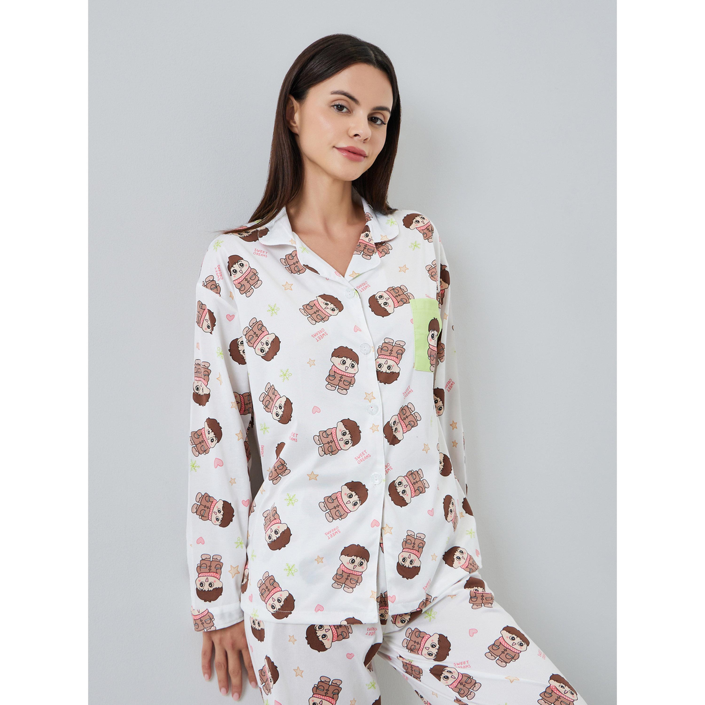 طقم بيجاما من بنطال وبلوزة بطبعة كارتون-women-clothing-nightwear-pyjamas-longsets-image-2