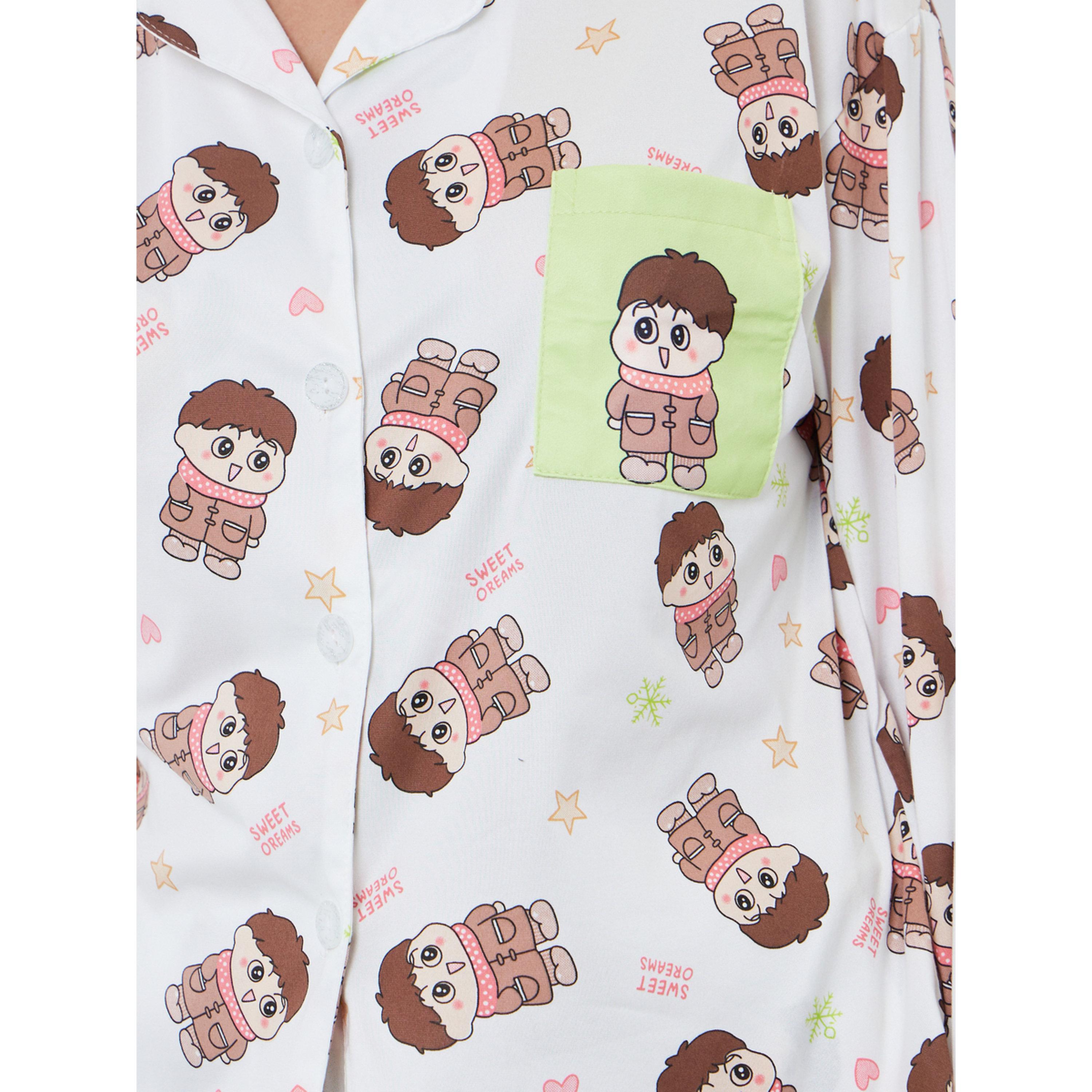 طقم بيجاما من بنطال وبلوزة بطبعة كارتون-women-clothing-nightwear-pyjamas-longsets-image-3