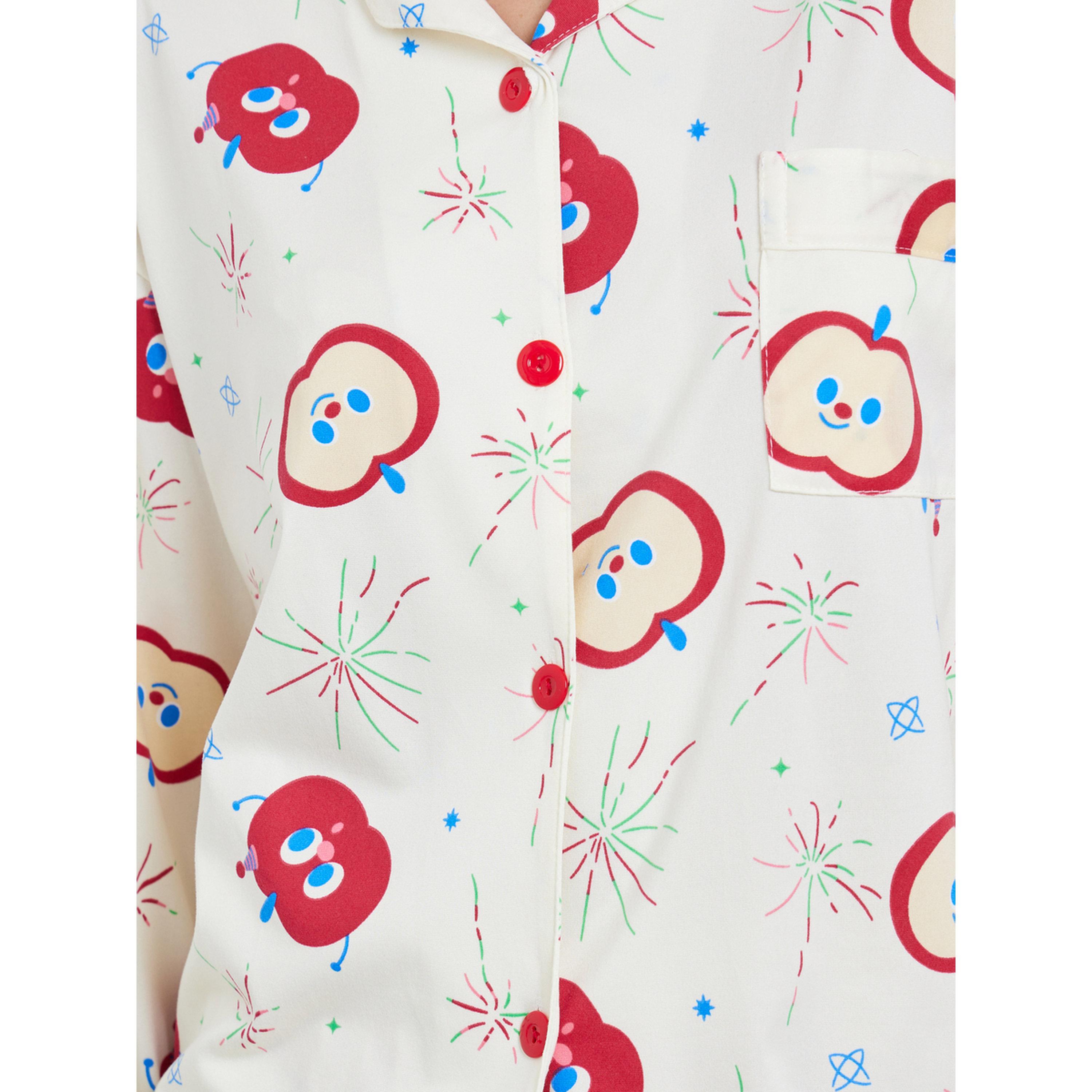 طقم بيجاما من بنطال وبلوزة بأزرار وطبعة جرافيك-women-clothing-nightwear-pyjamas-longsets-image-5