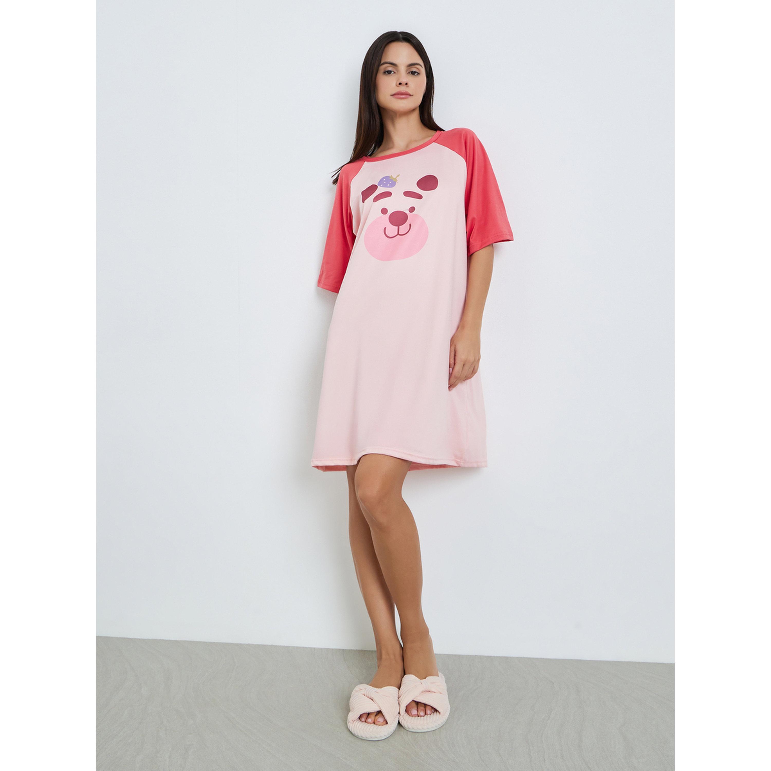 قميص نوم بأكمام راجلان وطبعة جرافيك للنساء-women-clothing-nightwear-nighties-image-3