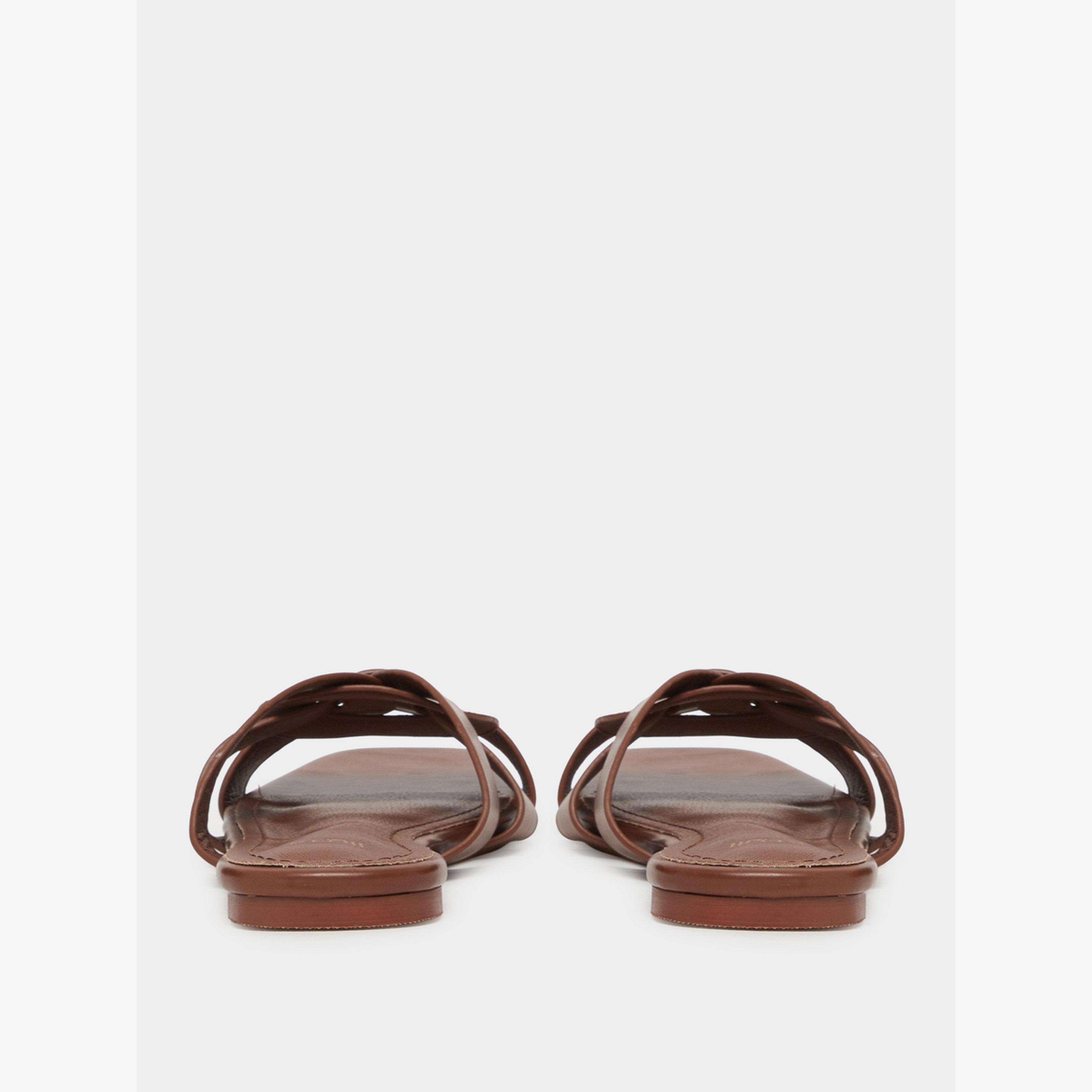 Styli Brown Woven Strappy Flat Sandals-women-shoes-sandals-flats-image-5