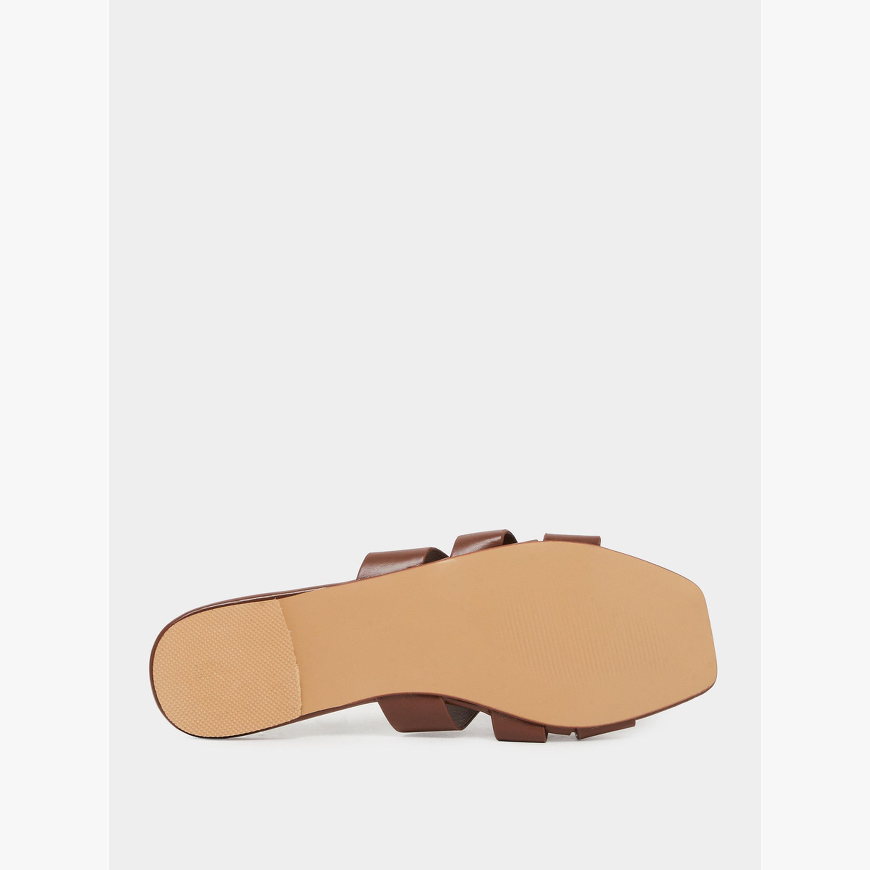 صندل فلات بتفاصيل منسوجة مع أربطة-women-shoes-sandals-flats-image-6