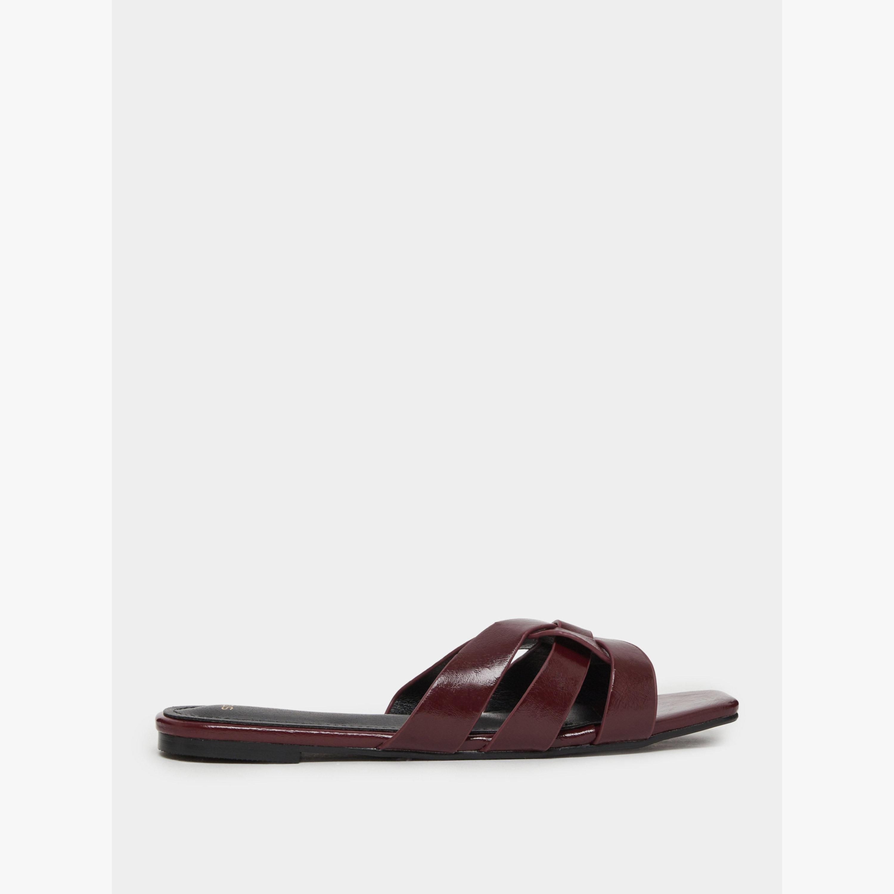 صندل فلات بأربطة كروس متقاطعة-women-shoes-sandals-flats-image-2