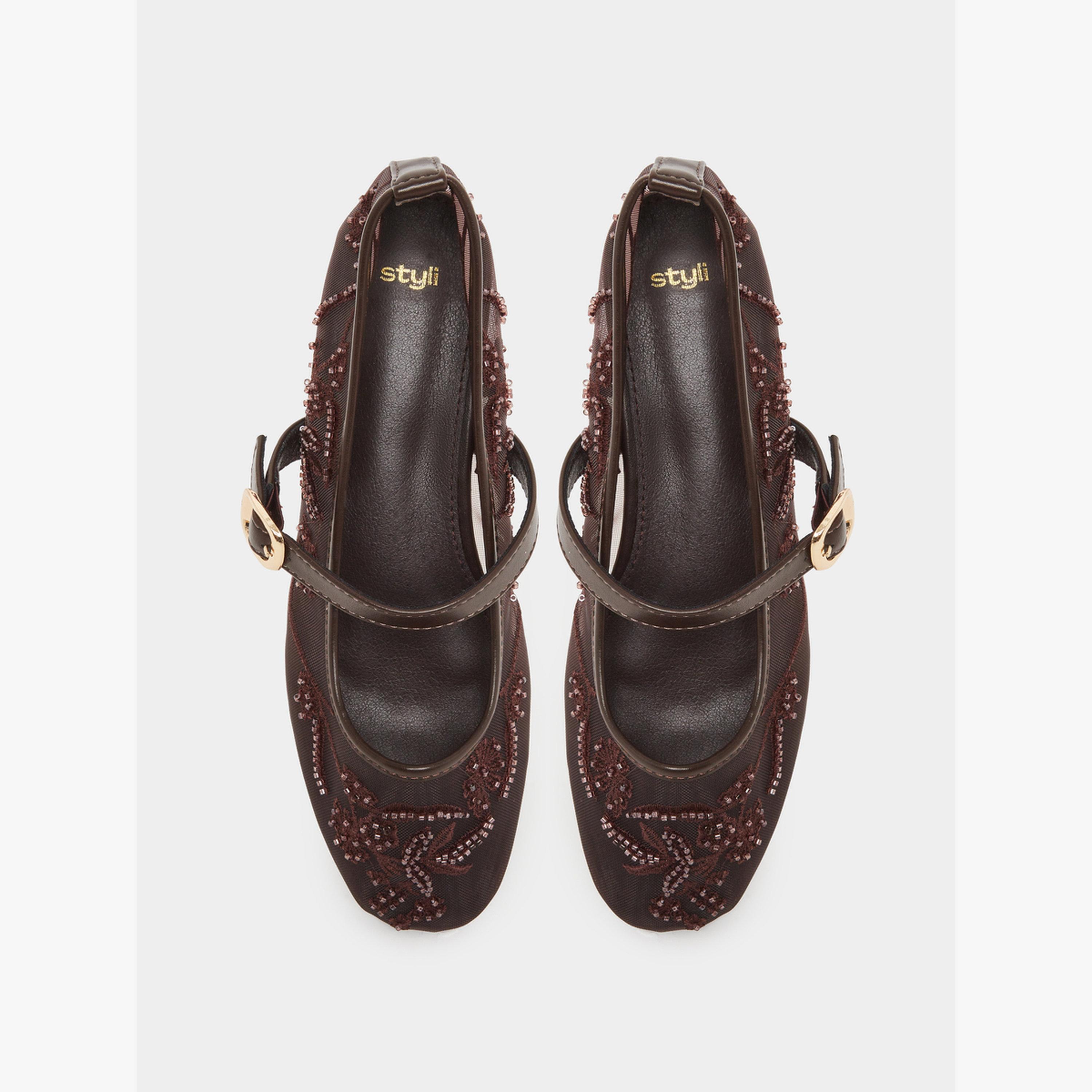 حذاء باليرينا بتفاصيل شبكية مُطرّزة-women-shoes-flats-ballerinas-image-3