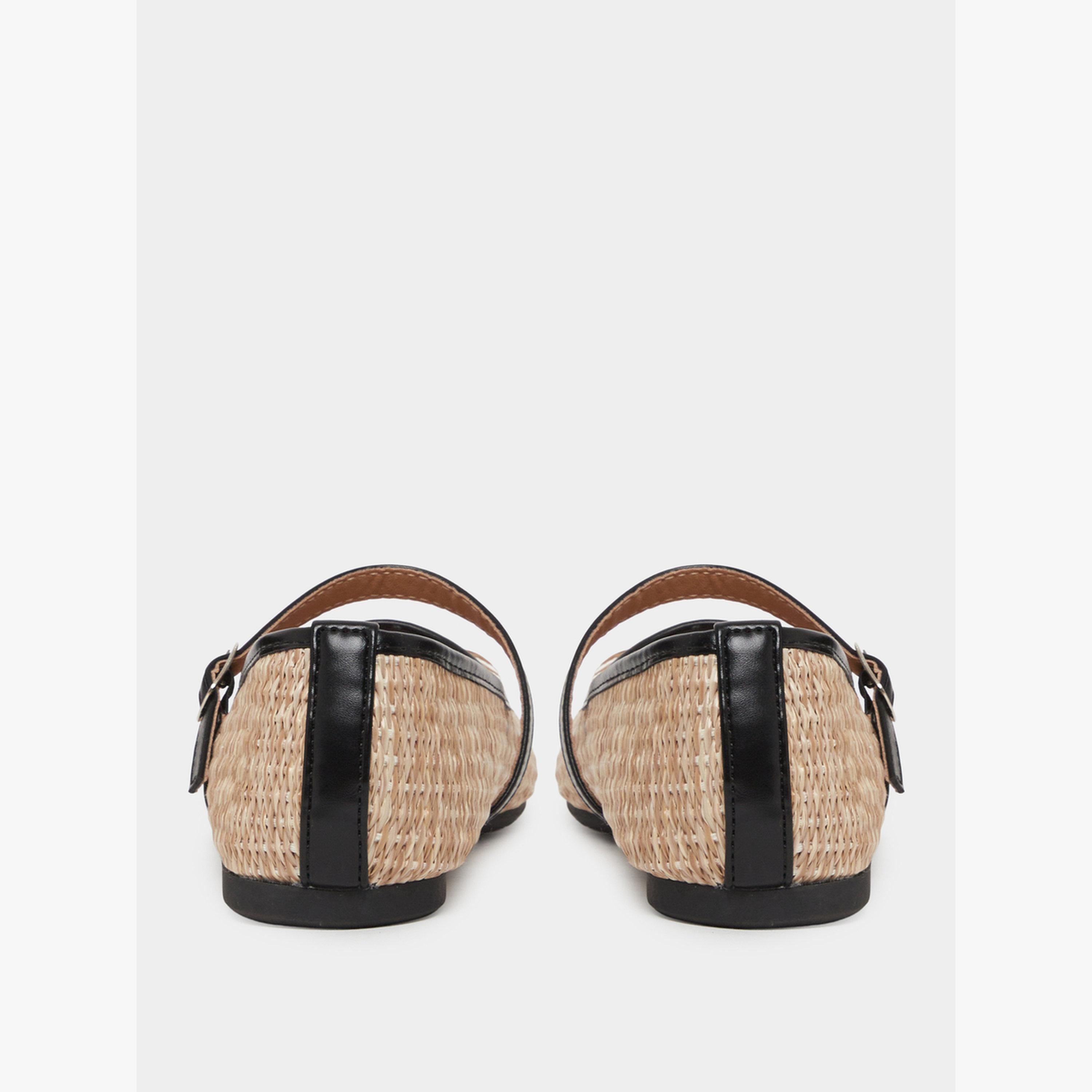 Styli Beige Woven Mary Jane Ballerinas-women-shoes-ballerinas-image-5