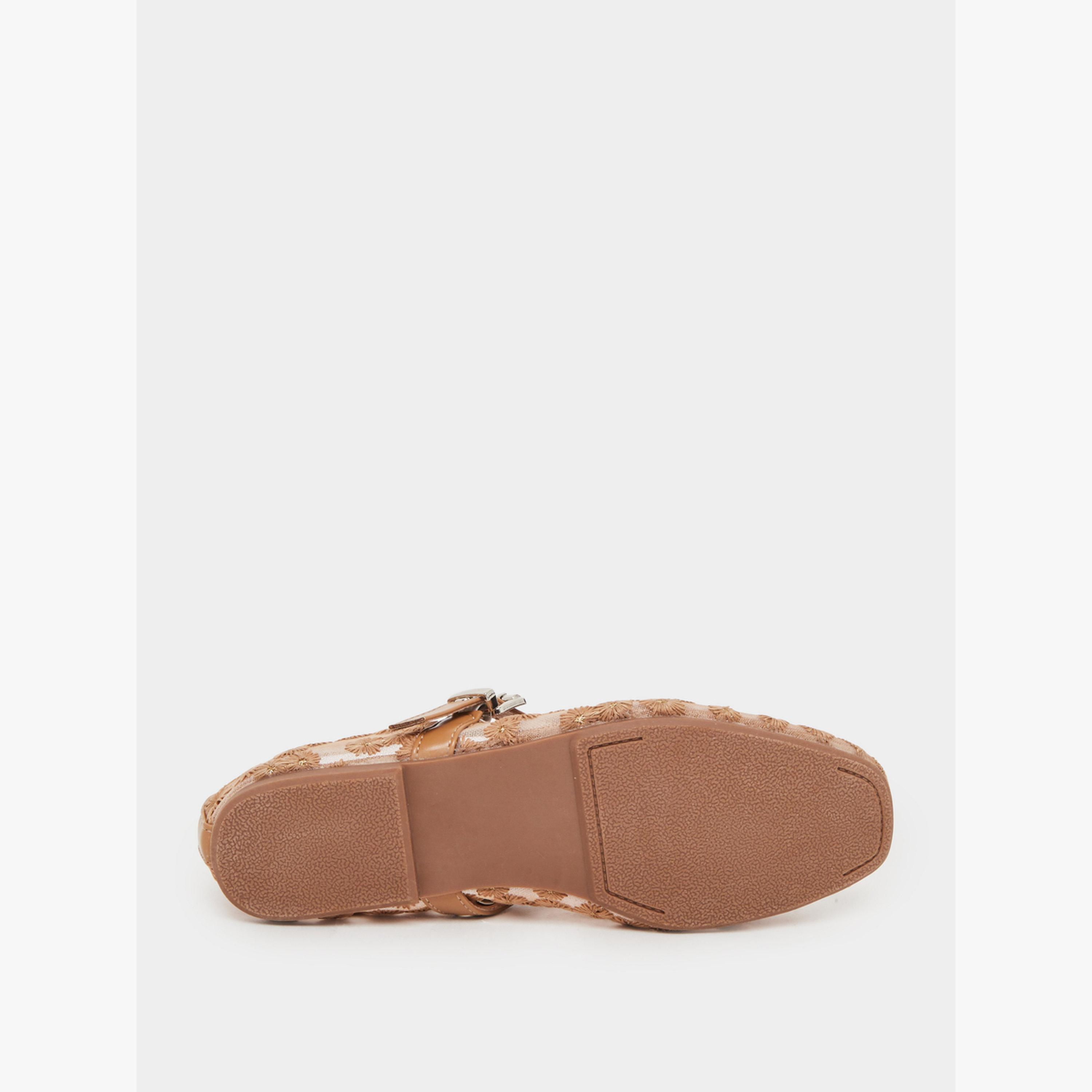Styli Beige Floral Embroidered Ballerina-women-shoes-ballerinas-image-6