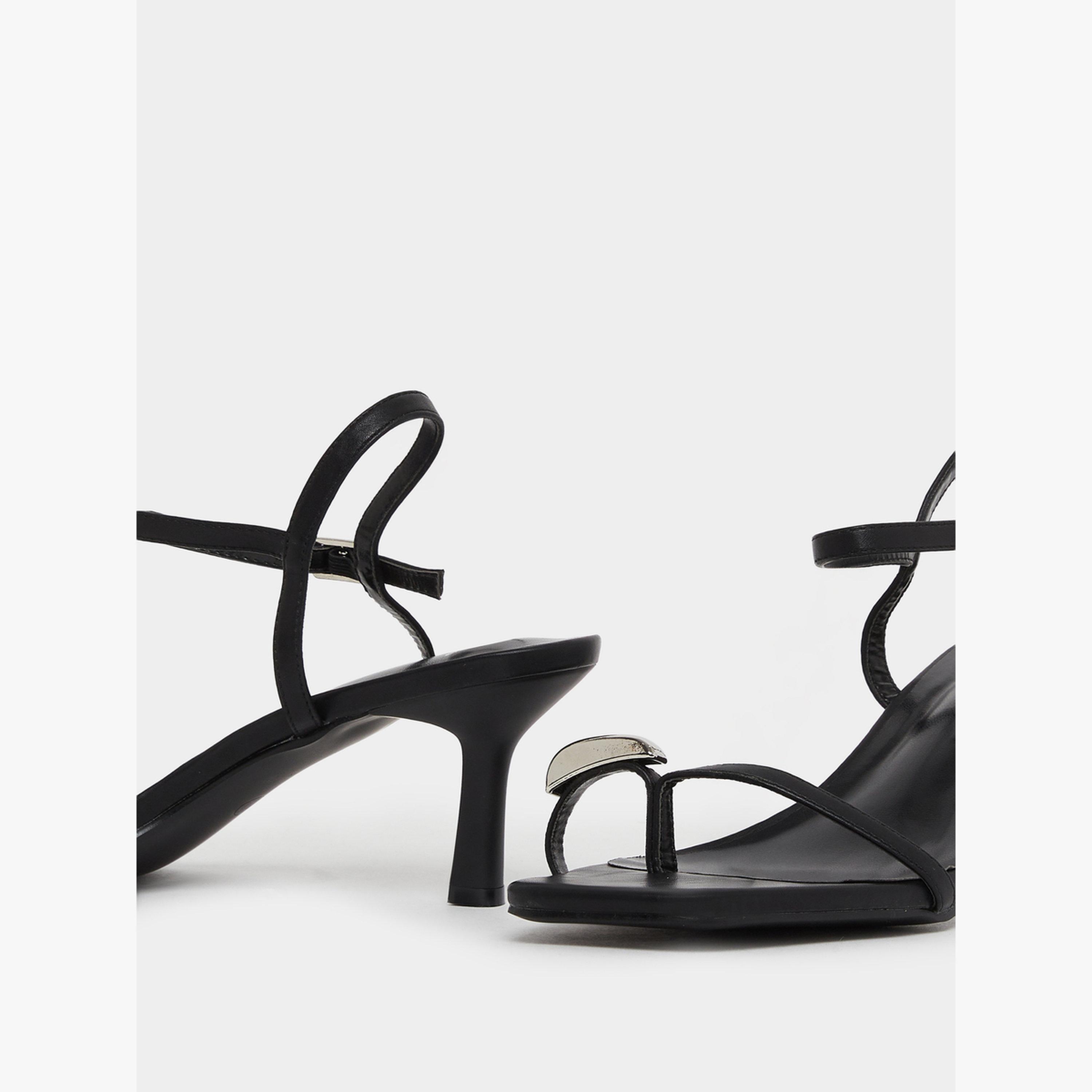 Styli Black Strappy Stiletto Heel Sandals-women-shoes-sandals-heeled-image-4