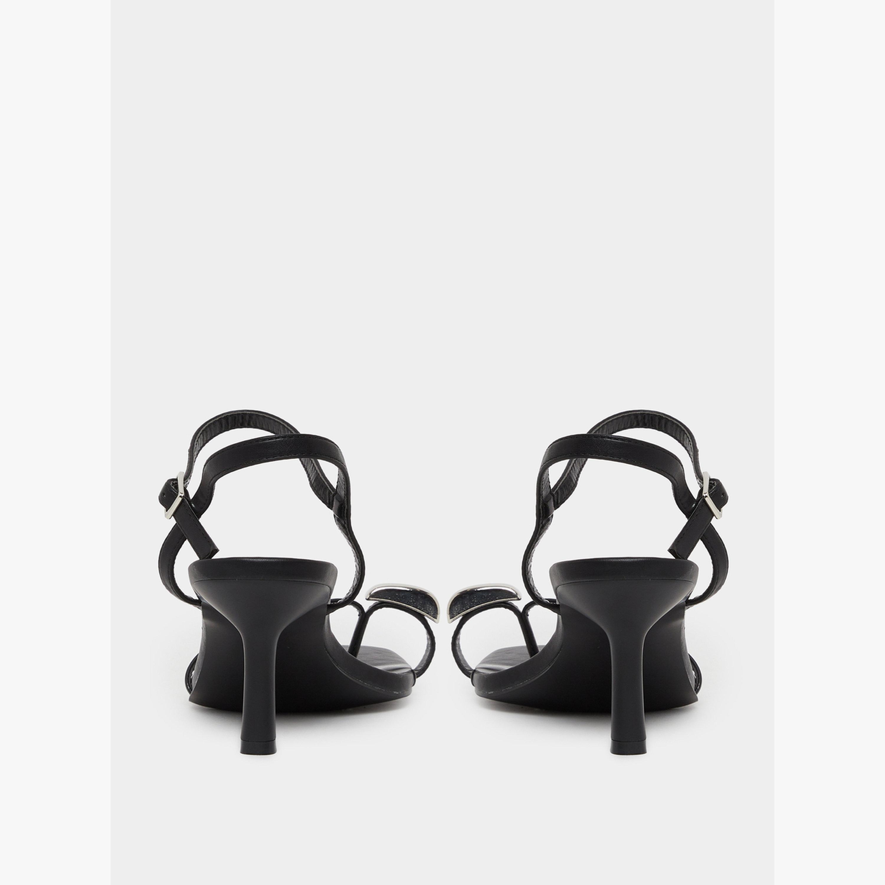 Styli Black Strappy Stiletto Heel Sandals-women-shoes-sandals-heeled-image-5