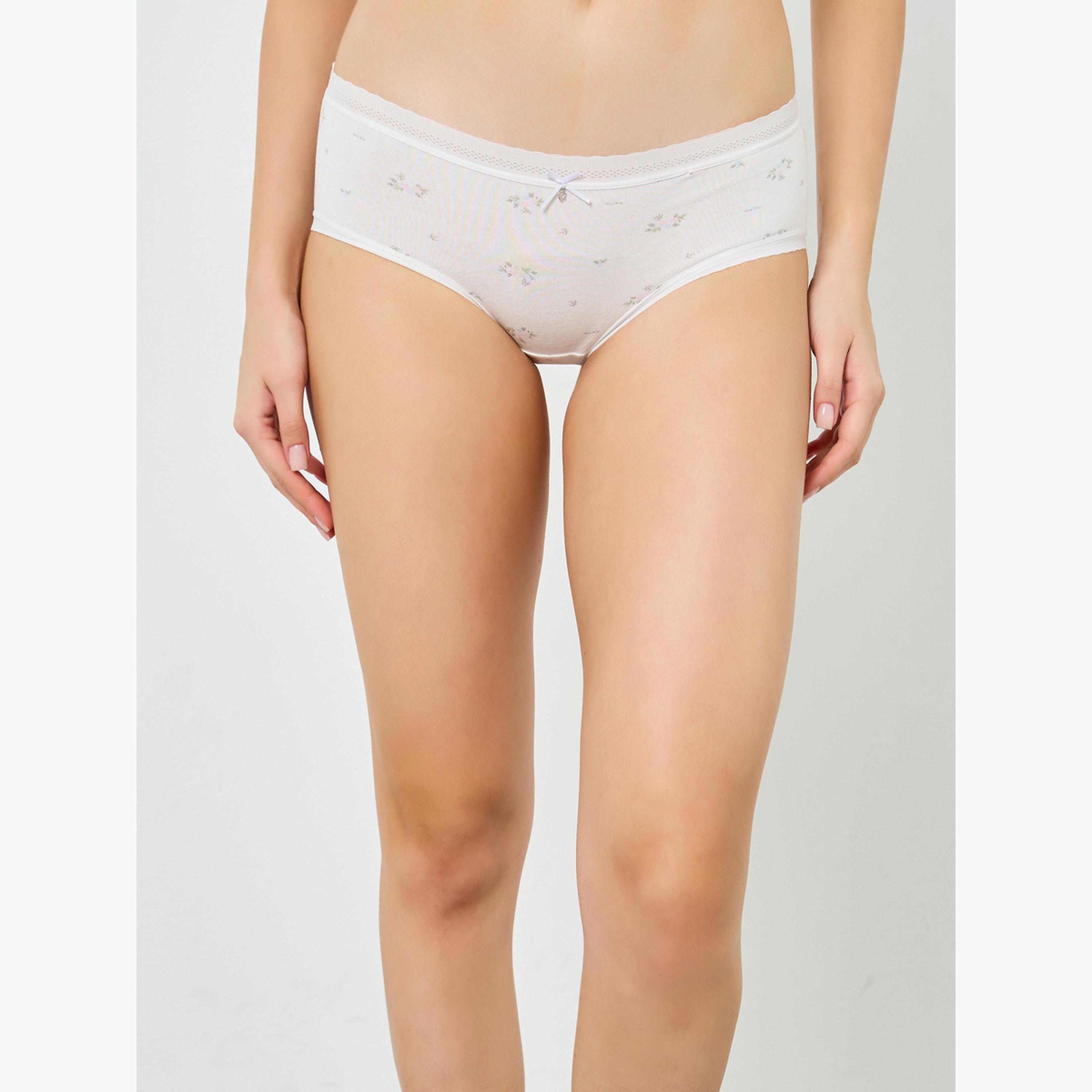 Styli Pack of 5 - Floral Print Cotton Short Briefs-women-clothing-lingerie-panties-image-3
