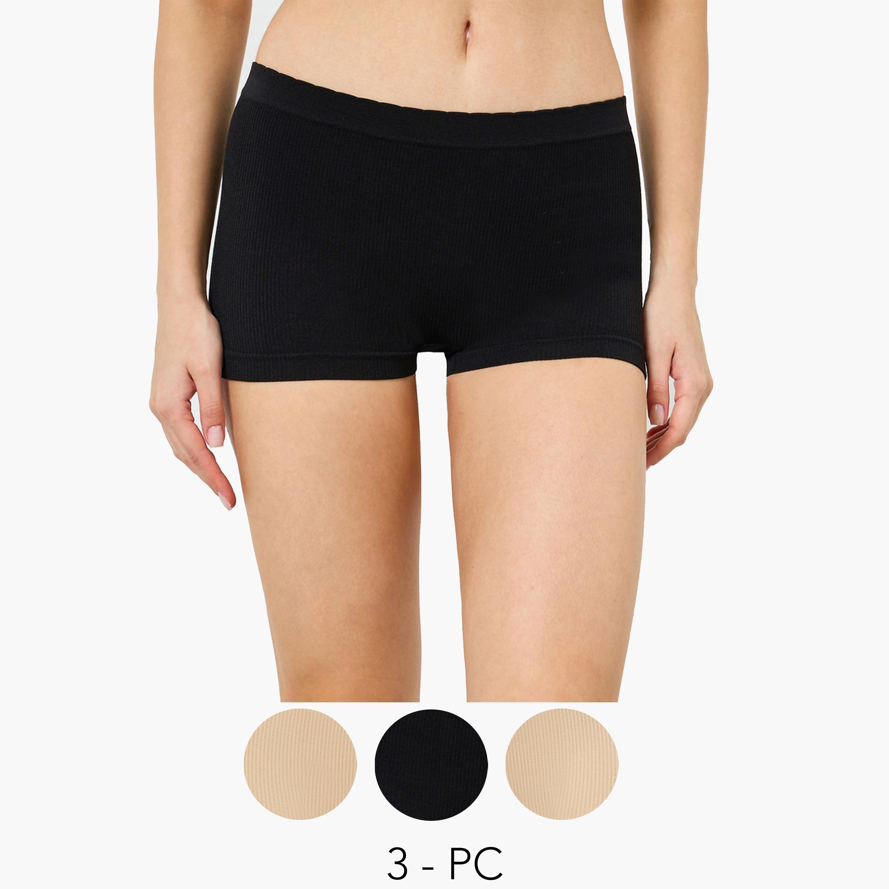 Styli Pack of 3 - Women Ribbed Boyshorts-women-clothing-lingerie-lingeriesets-image-1