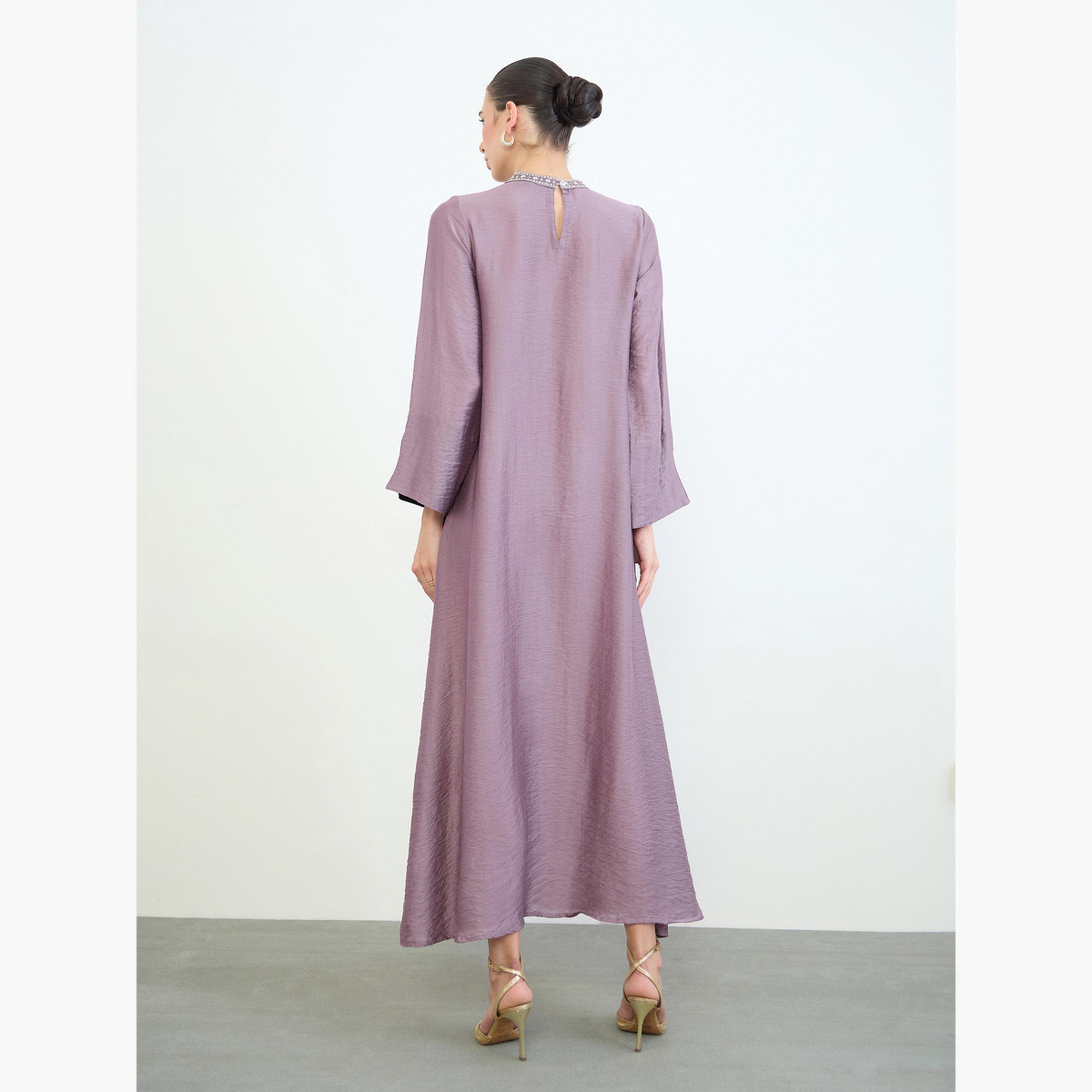 جلابية طويلة بتفاصيل مُطرّزة بالترتر-women-arabicclothing-jalabiyas-image-5