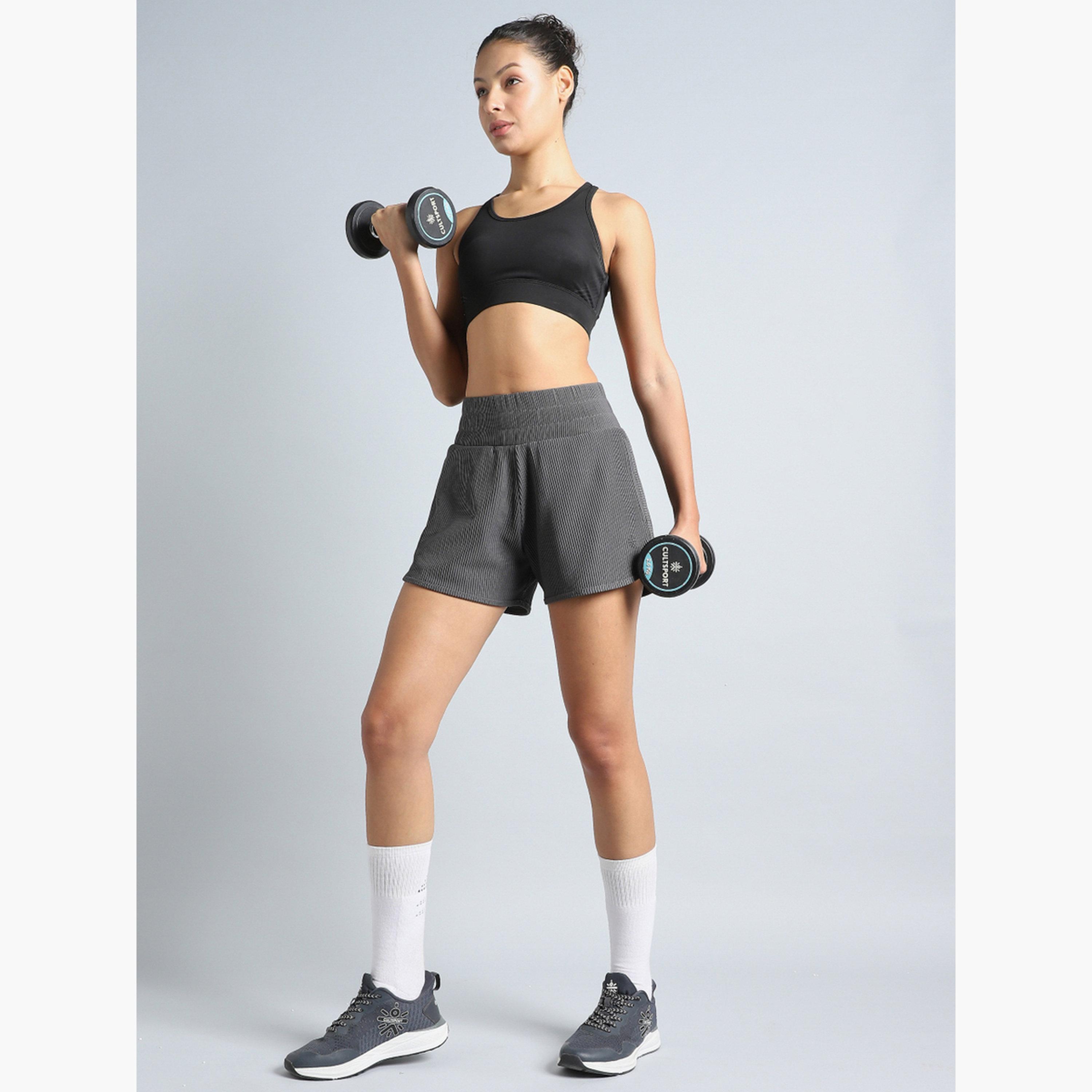 Cult X Styli Women Dark Grey Training Sculpted Shorts-women-clothing-bottoms-shorts-image-2