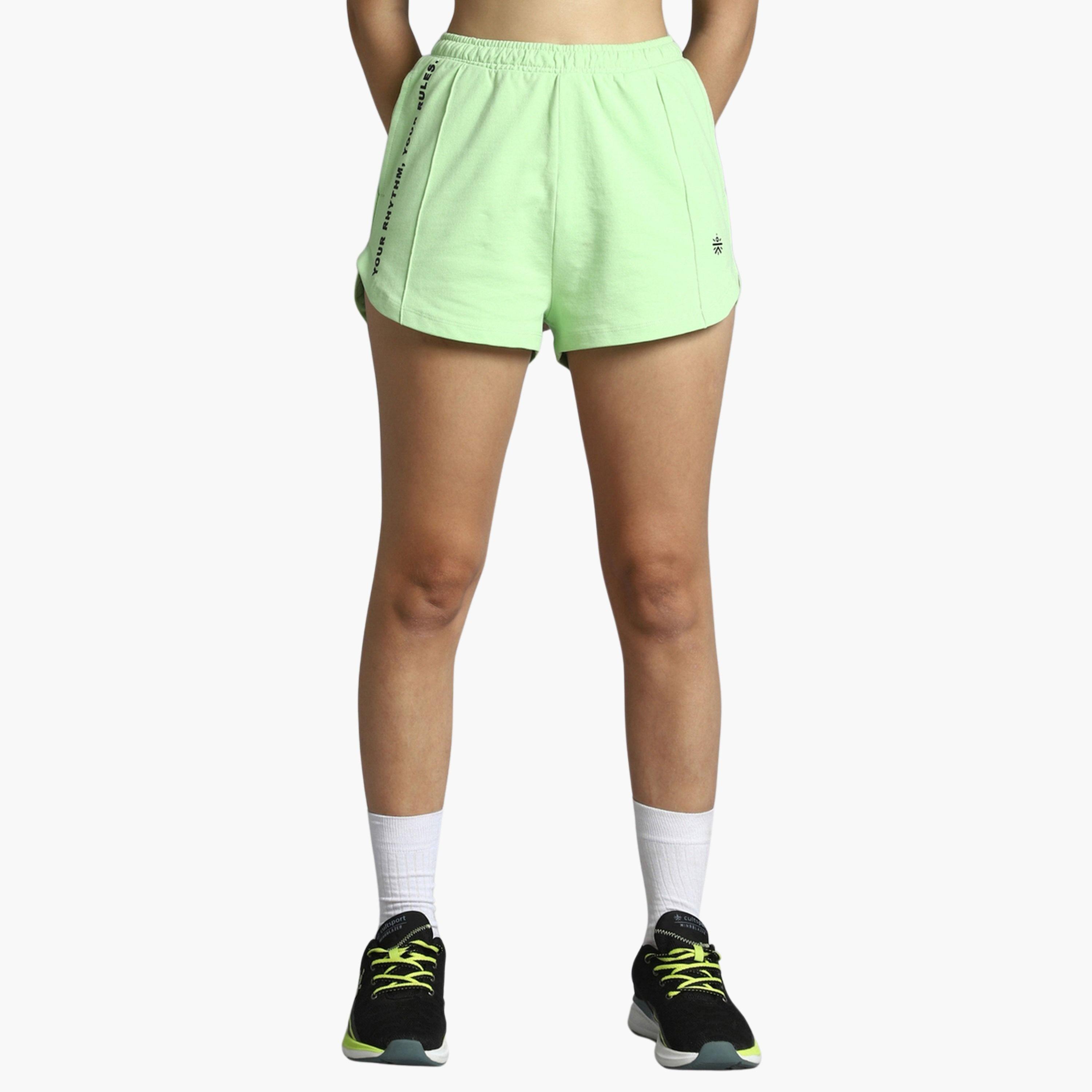 Cult X Styli Women Lime Move it Running Shorts-women-clothing-sportswearandactivewear-bottoms-athleticskirtsandshorts-image-1
