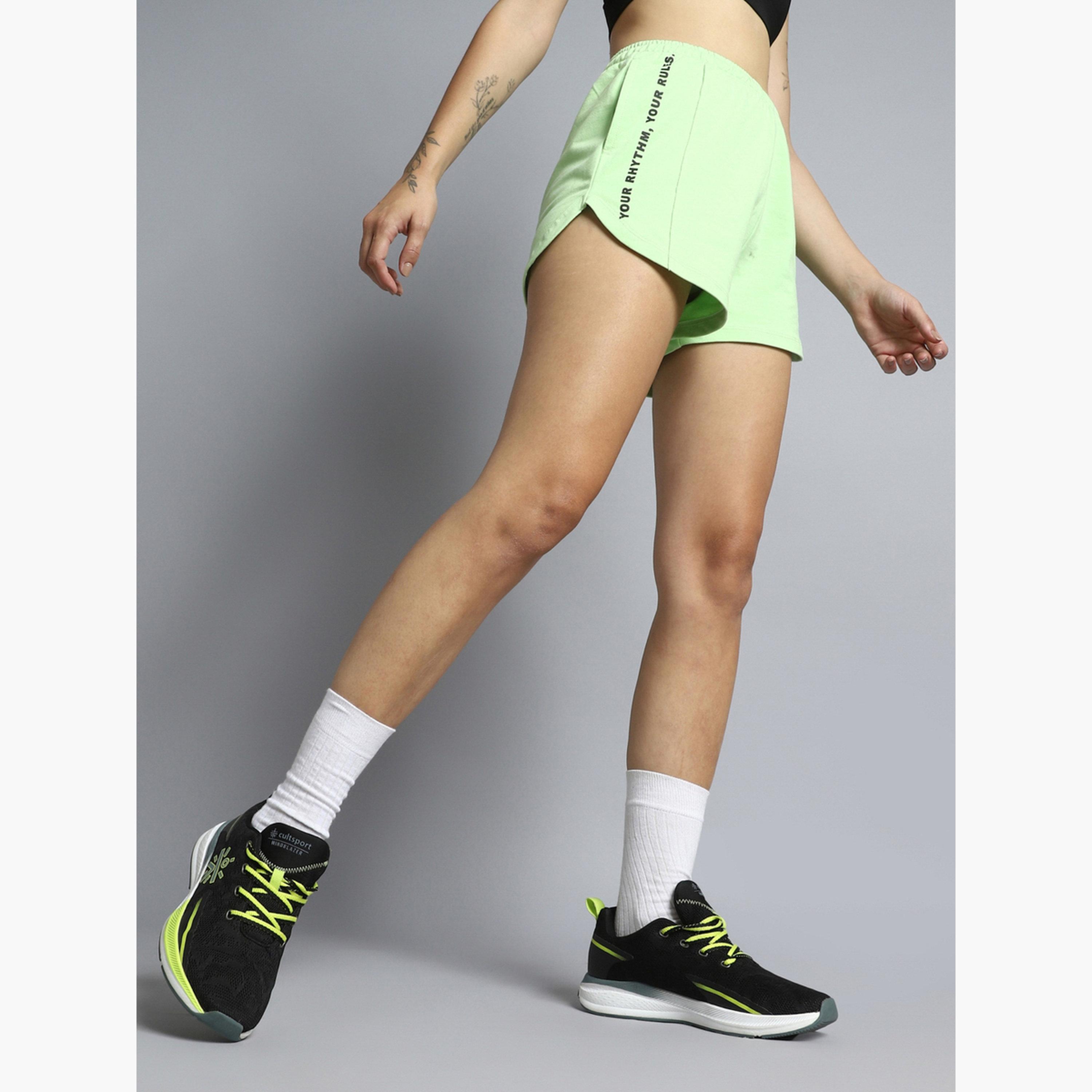Cult X Styli Women Lime Move it Running Shorts-women-clothing-sportswearandactivewear-bottoms-athleticskirtsandshorts-image-5