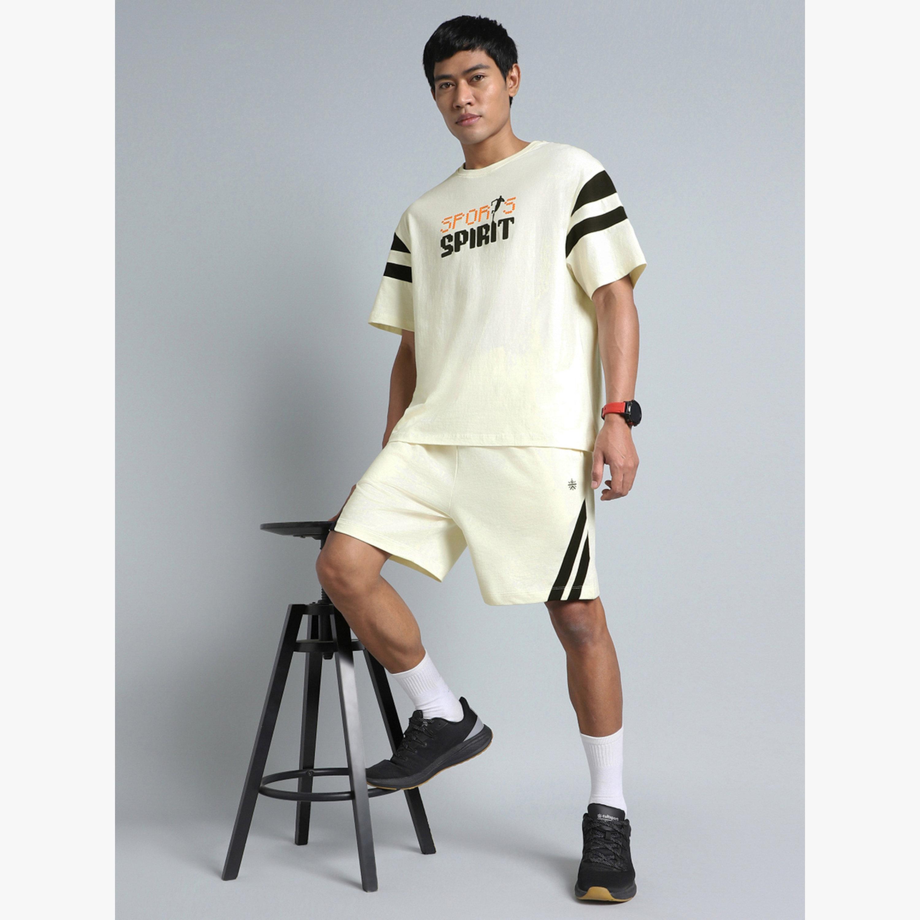 Cult X Styli Men Off White Move Easy Shorts-sports-men-clothing-bottoms-shorts-image-2