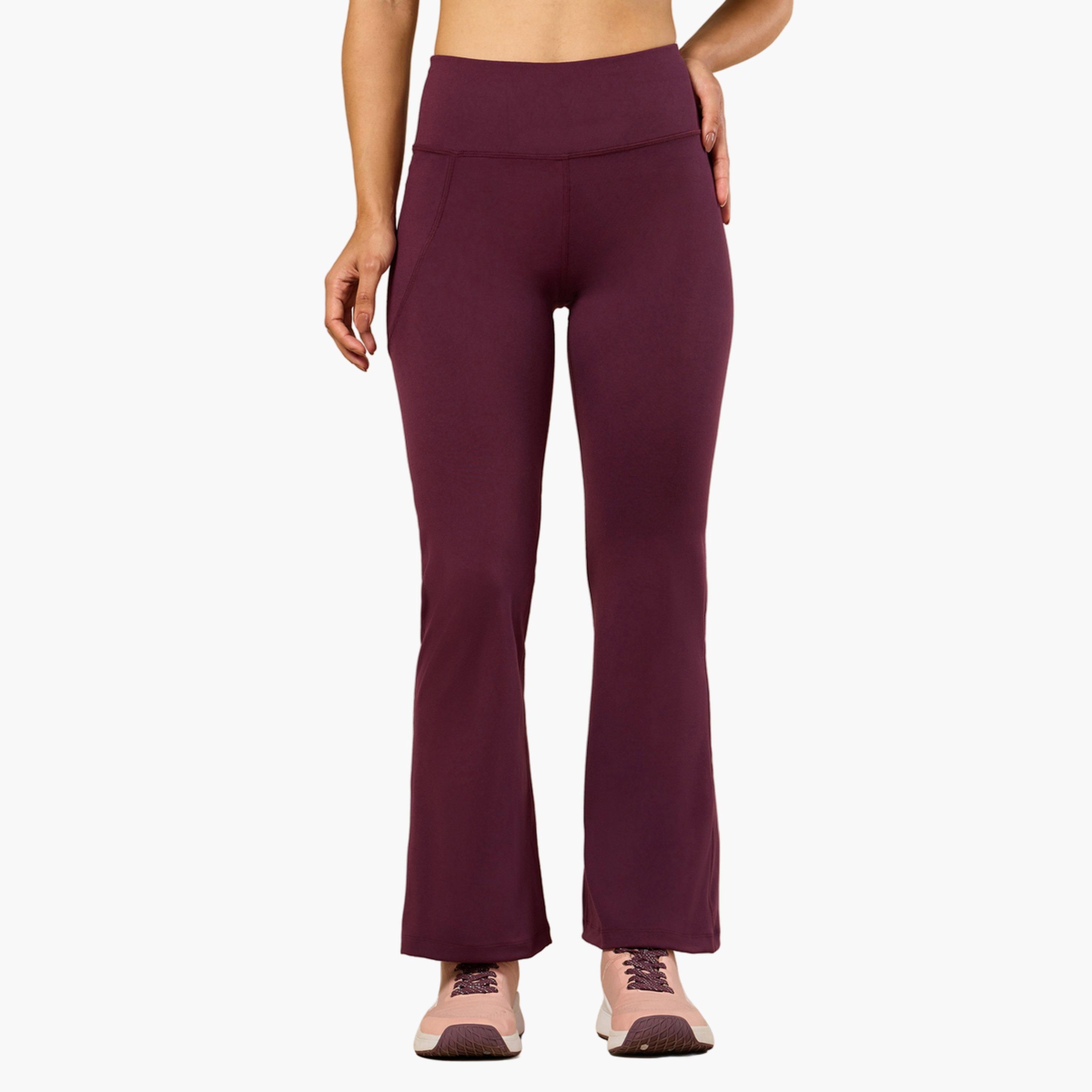 Cult X Styli Women Wine Performance Flare Pants-women-clothing-bottoms-joggers-image-1