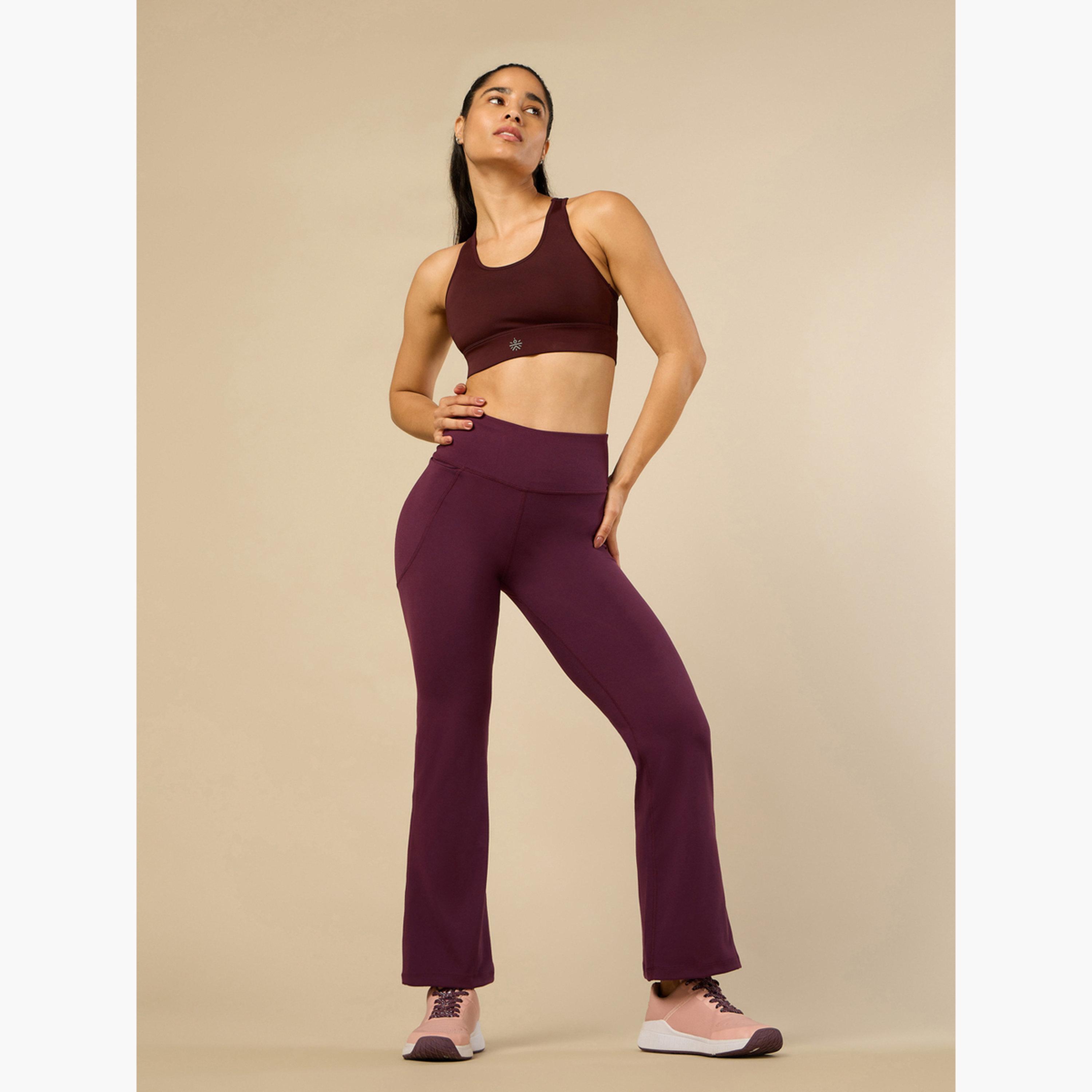 Cult X Styli Women Wine Performance Flare Pants-women-clothing-bottoms-joggers-image-2