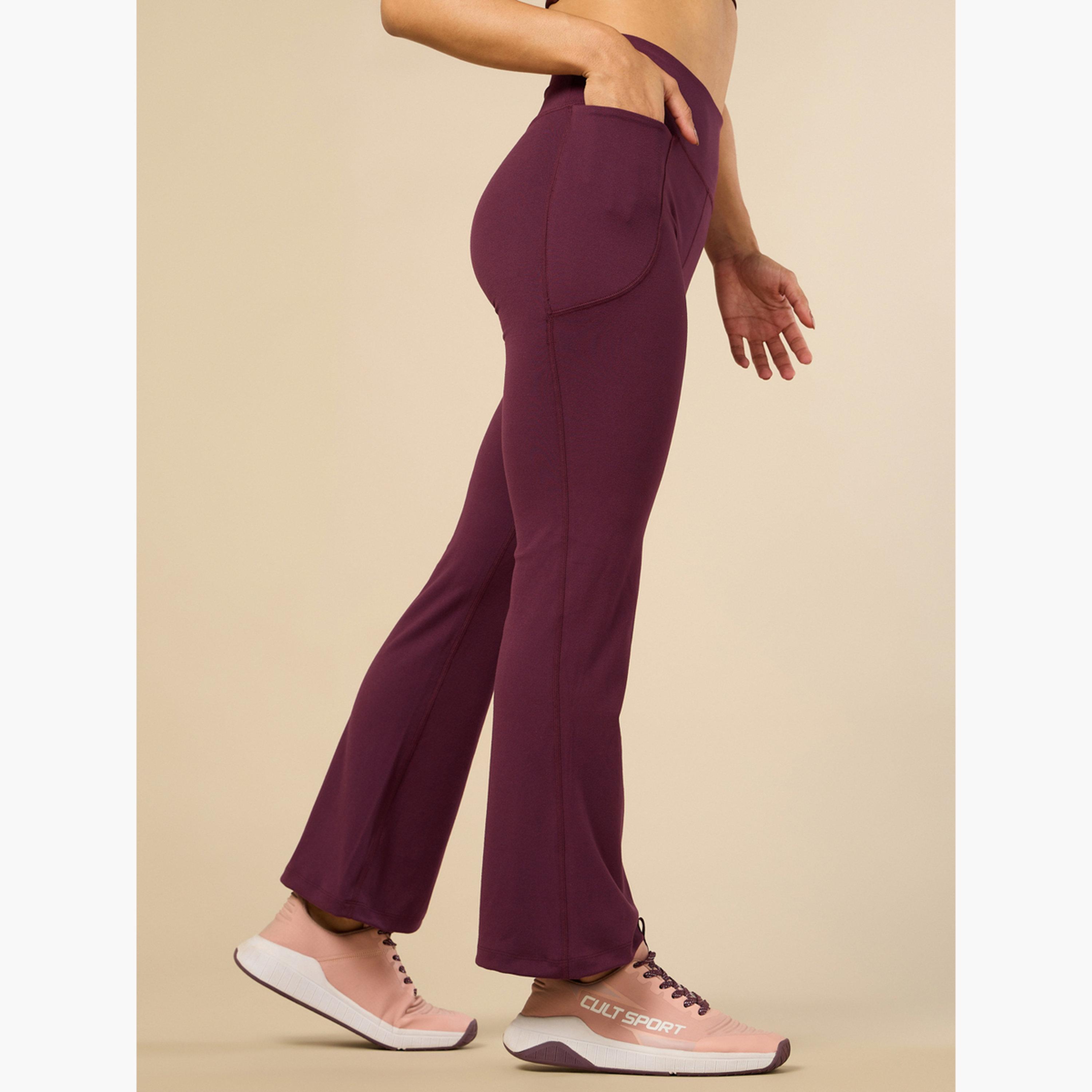 Cult X Styli Women Wine Performance Flare Pants-women-clothing-bottoms-joggers-image-4